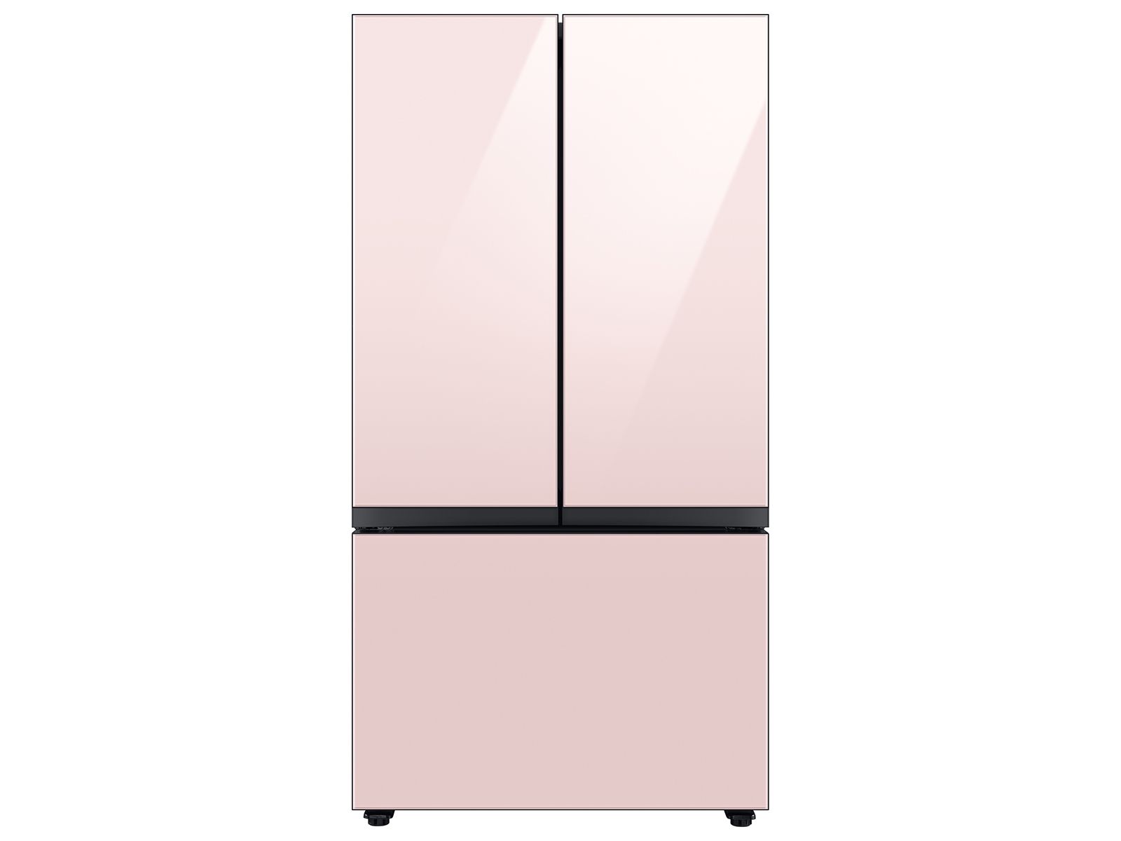 Samsung Bespoke 3-Door French Door Refrigerator (24 cu. ft.) with AutoFill Water Pitcher in Rose in Pink Glass(BNDL-1650466356069)