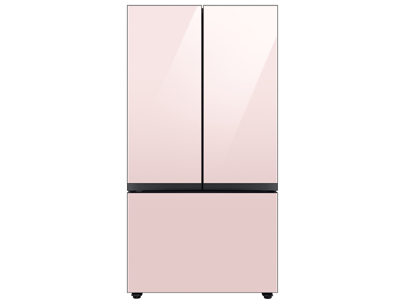 Samsung Bespoke 3-Door French Door Refrigerator (24 cu. ft.) with Beverage Center™ in Rose in Pink Glass(BNDL-1650312940442)