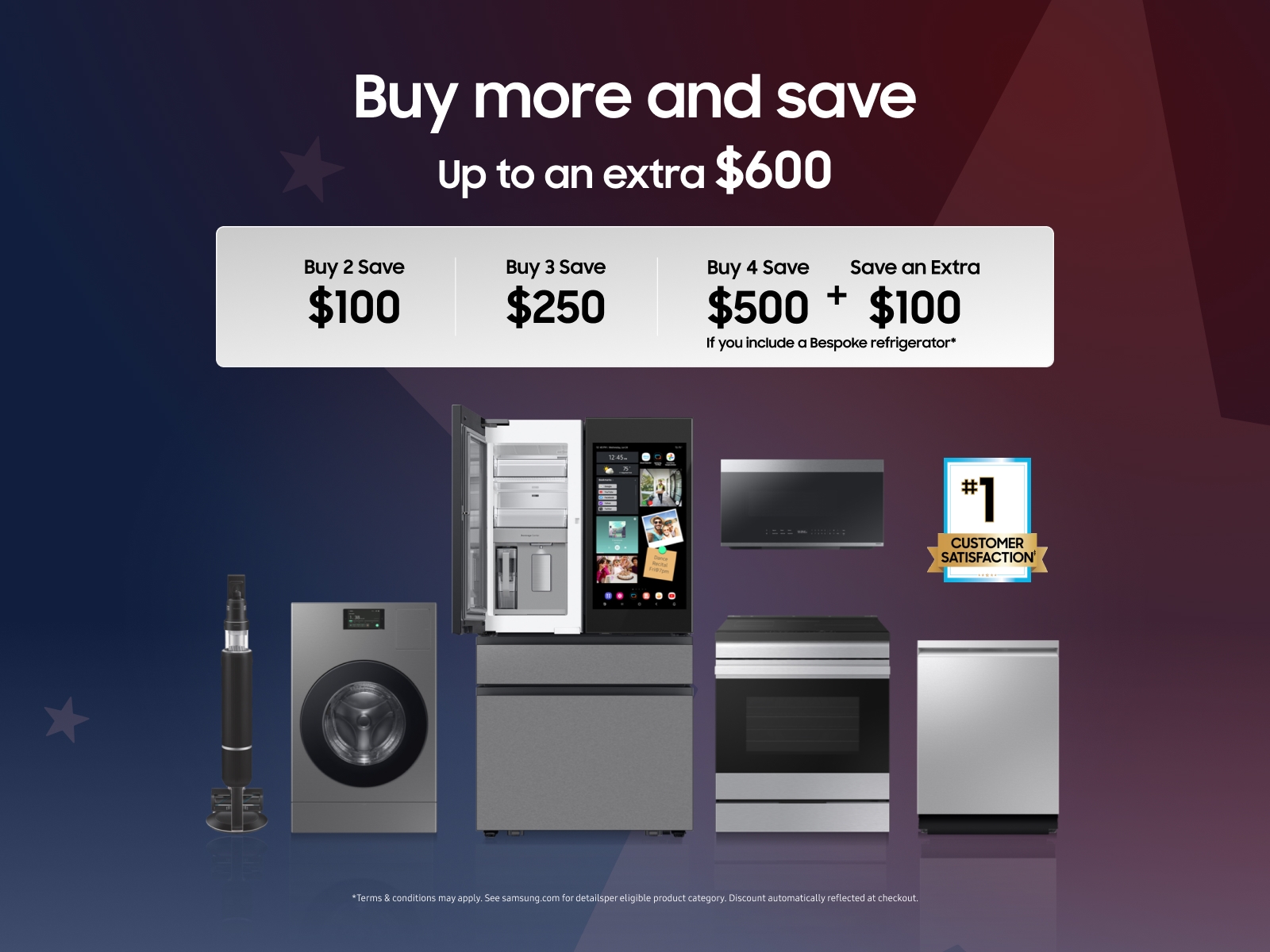 **Bespoke Side-by-Side 28 cu. ft. Refrigerator with Beverage Center™ in Stainless Steel**