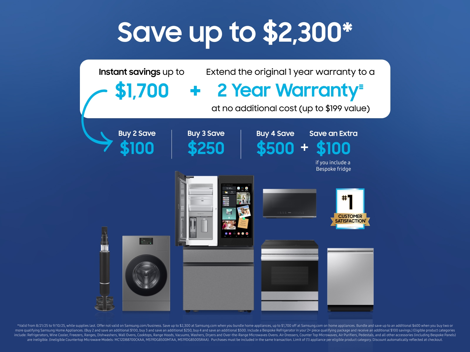 Bespoke 4-Door Flex™ Refrigerator (29 cu. ft.) with AI Family Hub™+ and AI Vision Inside™ in Stainless Steel