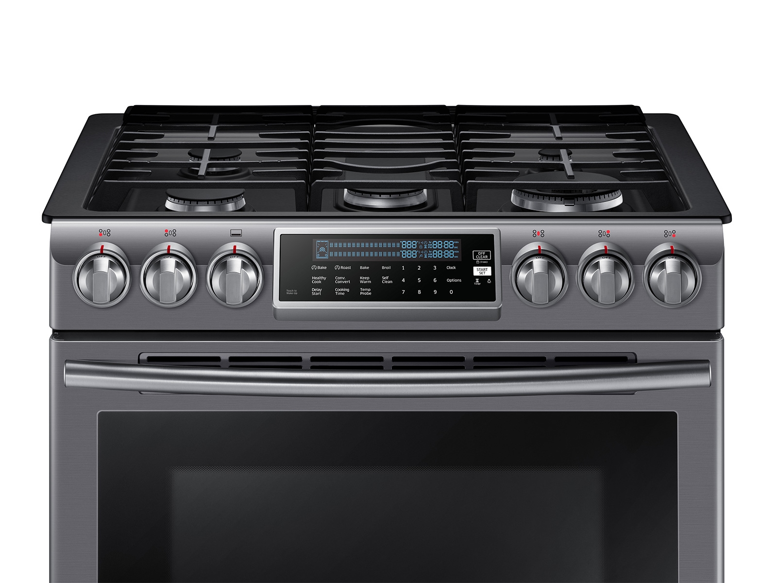 Thumbnail image of 5.8 cu. ft. Slide-In Gas Range with True Convection in Black Stainless Steel