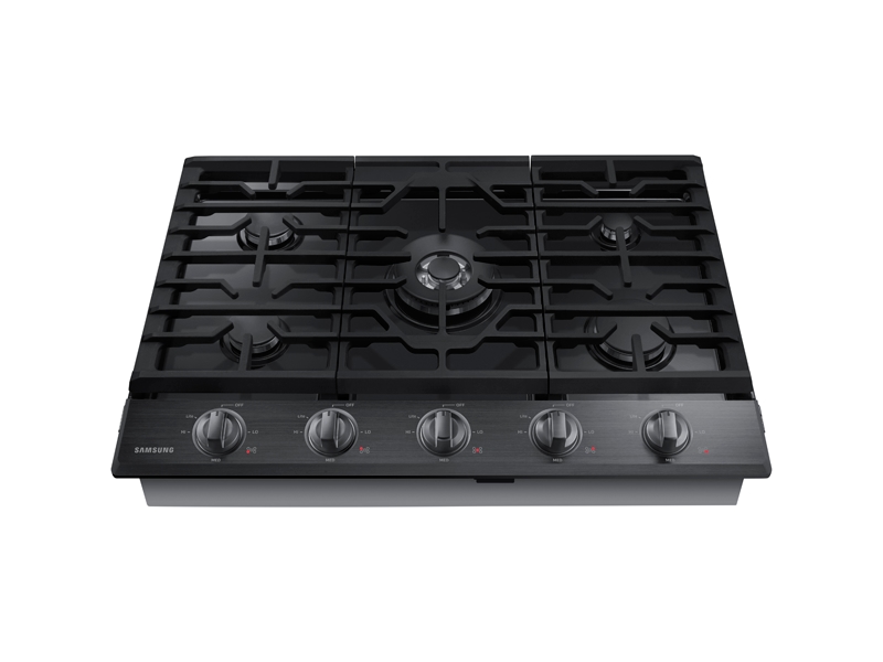30&quot; Smart Gas Cooktop with Illuminated Knobs in Black Stainless Steel
