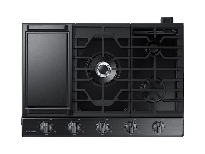 30&quot; Smart Gas Cooktop with Illuminated Knobs in Black Stainless Steel