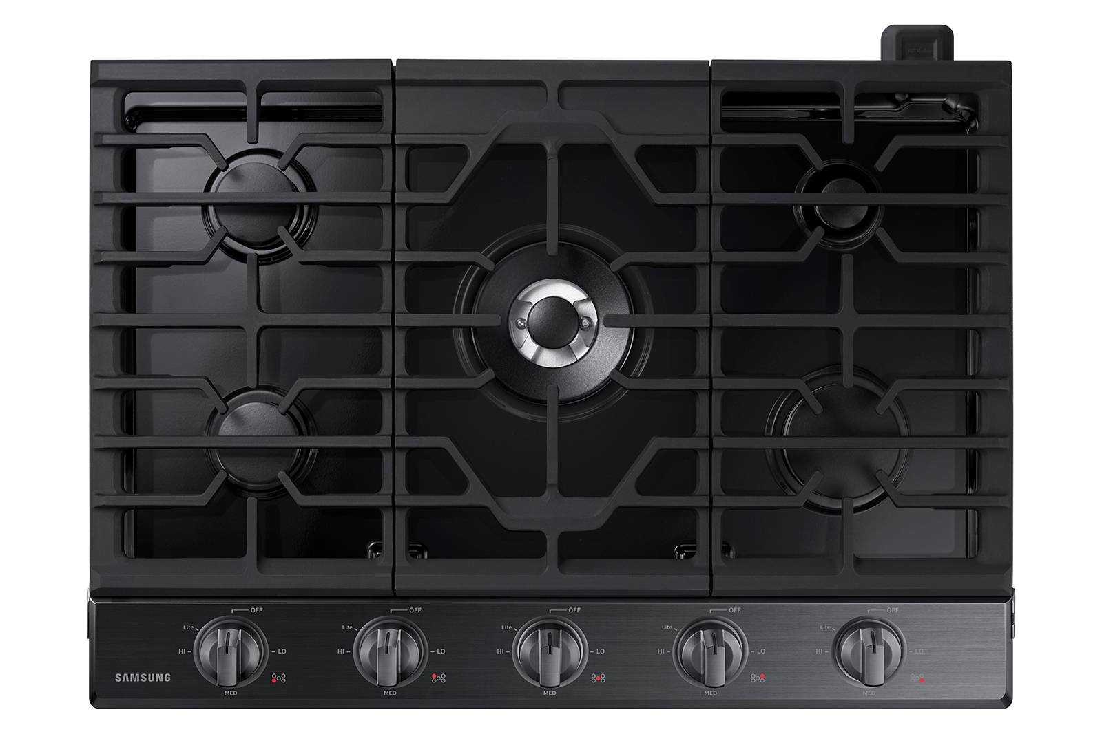 Samsung 30" Smart Gas Cooktop with Illuminated Knobs in Black Stainless Steel(NA30N6555TG/AA)