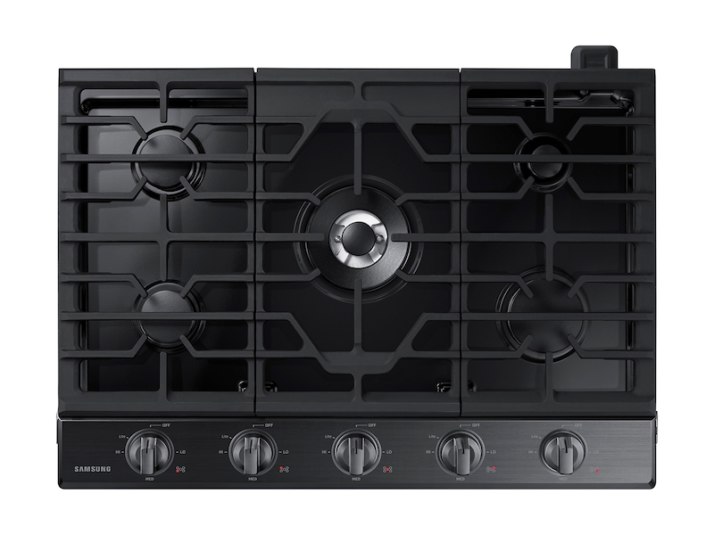 30&quot; Smart Gas Cooktop with Illuminated Knobs in Black Stainless Steel