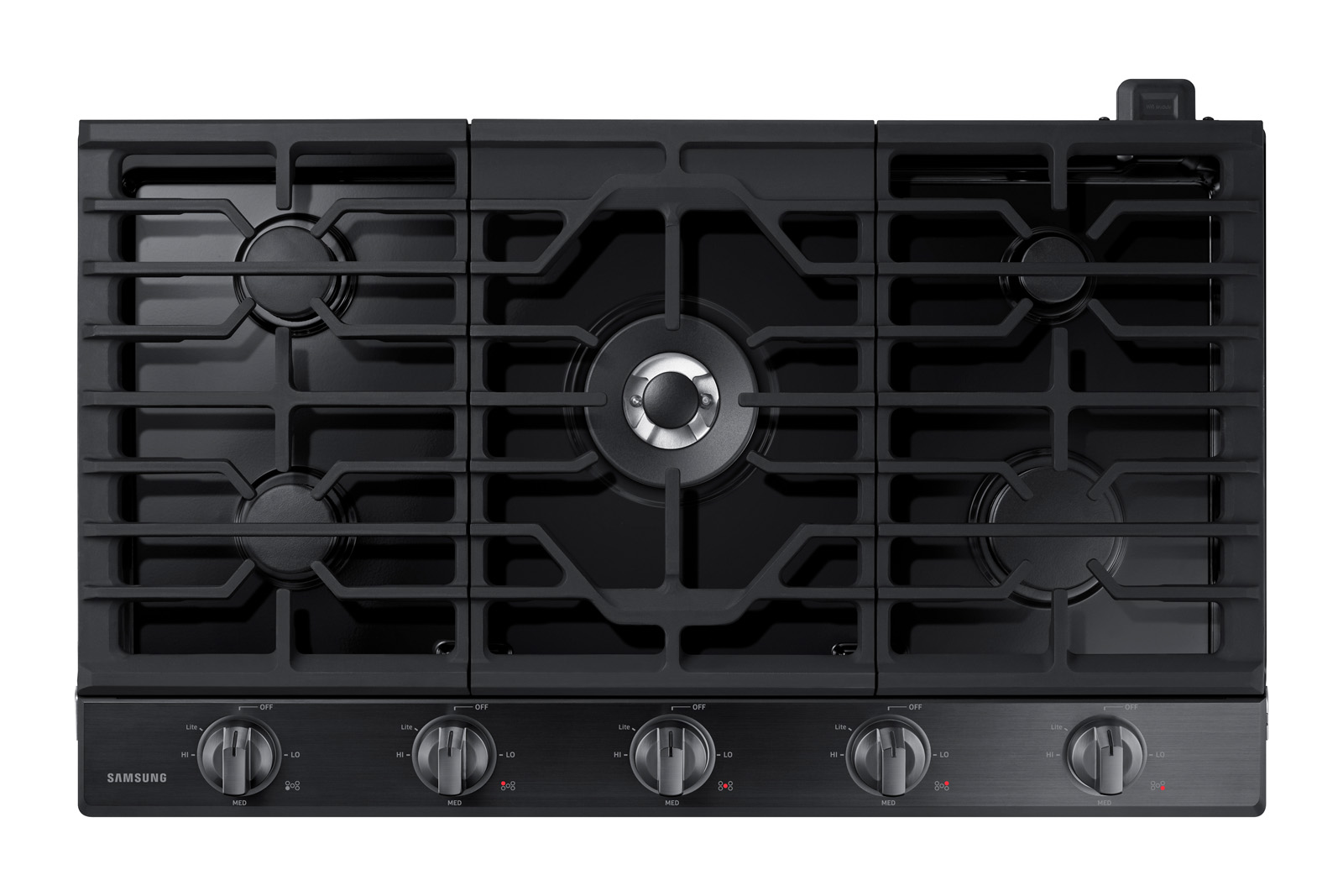Samsung 36" Smart Gas Cooktop with Illuminated Knobs in Black Stainless Steel(NA36N6555TG/AA)