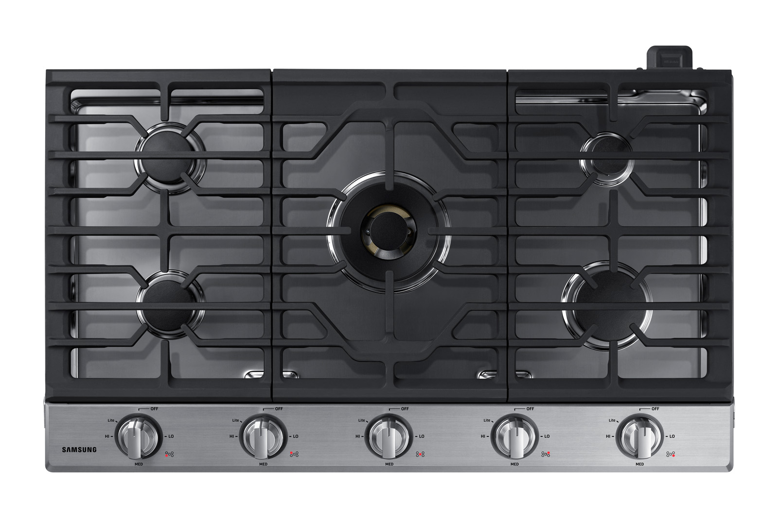 Samsung 36" Smart Gas Cooktop with 22K BTU Dual Power Burner in Stainless Steel/ Black Stainless(NA36N7755TS/AA)