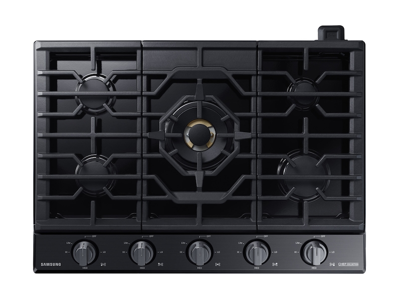 36&quot; Chef Collection Gas Cooktop with 22K BTU Dual Power Burner in Matte Black Stainless Steel
