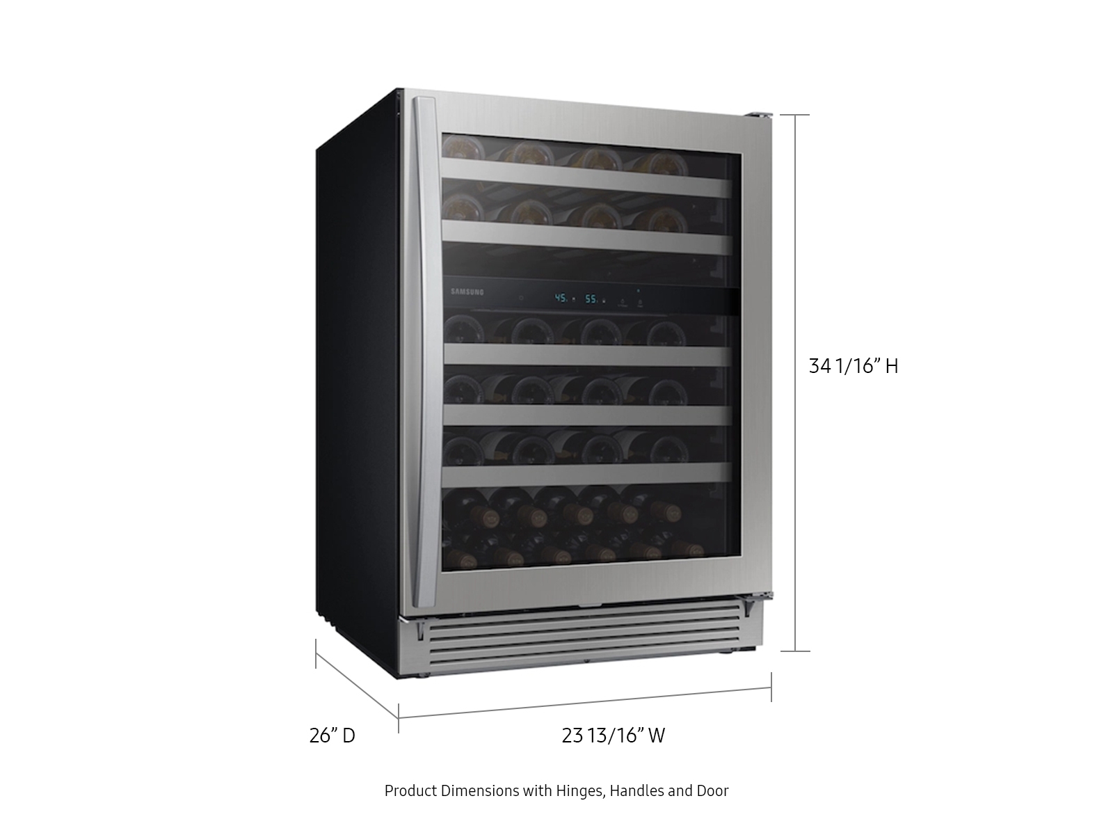 Thumbnail image of 51-Bottle Wine Cooler Refrigerator in Stainless Steel