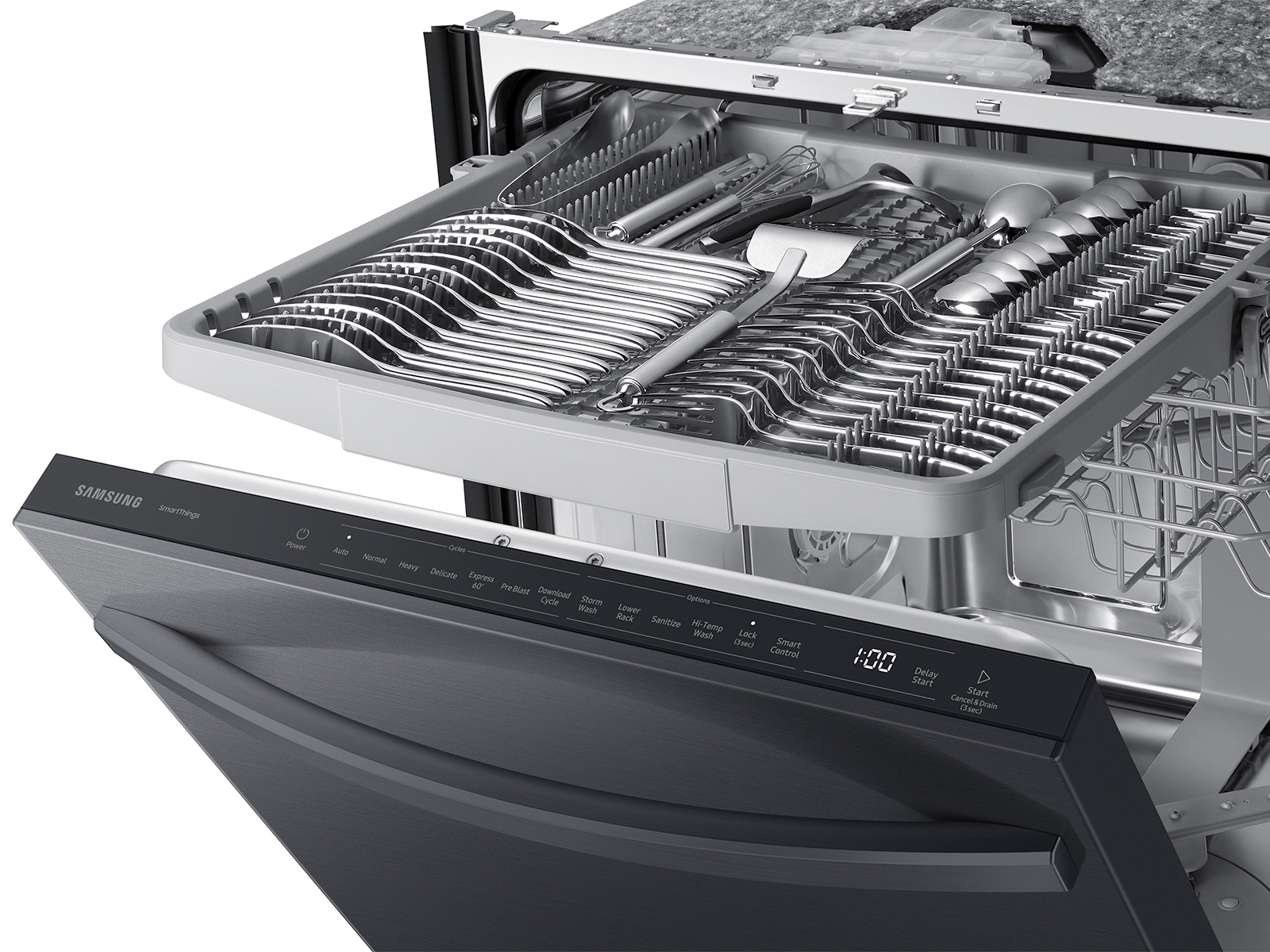 DW80CG5451MTAA by Samsung - Smart 46 dBA Dishwasher with StormWash™ in  Fingerprint Resistant Matte Black Steel