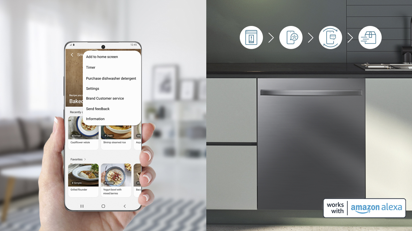 Smart 44dBA Dishwasher with StormWash+ in Black Stainless Steel