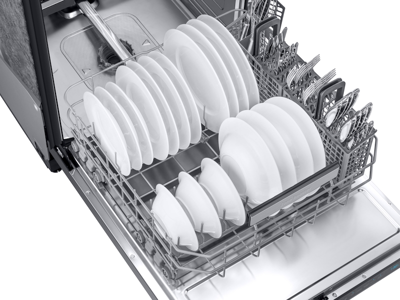 AutoRelease Smart 39dBA Dishwasher with Linear Wash in Black Stainless Steel