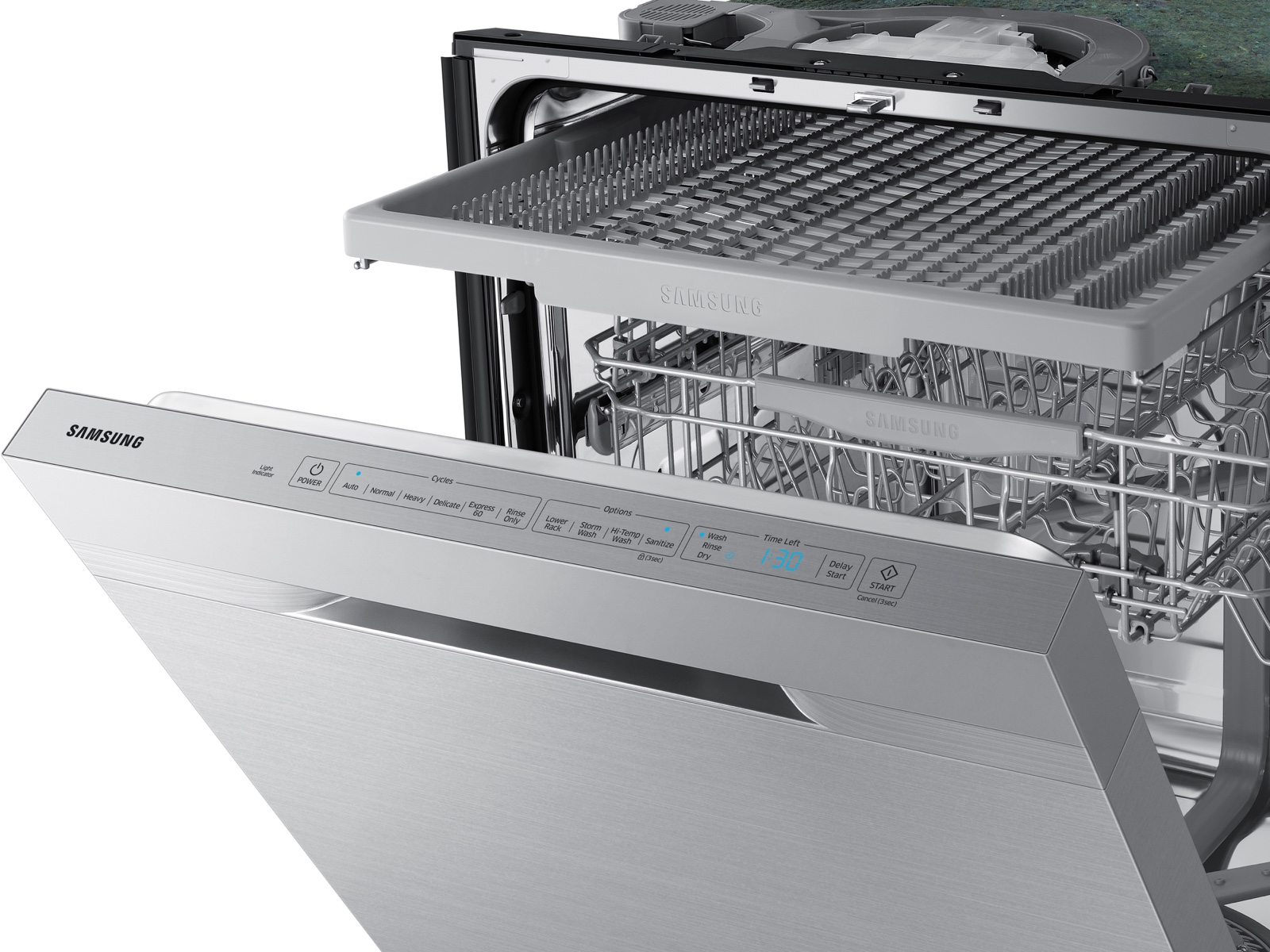 Samsung - WaterWall 24 Built-In Dishwasher - Stainless Steel AR