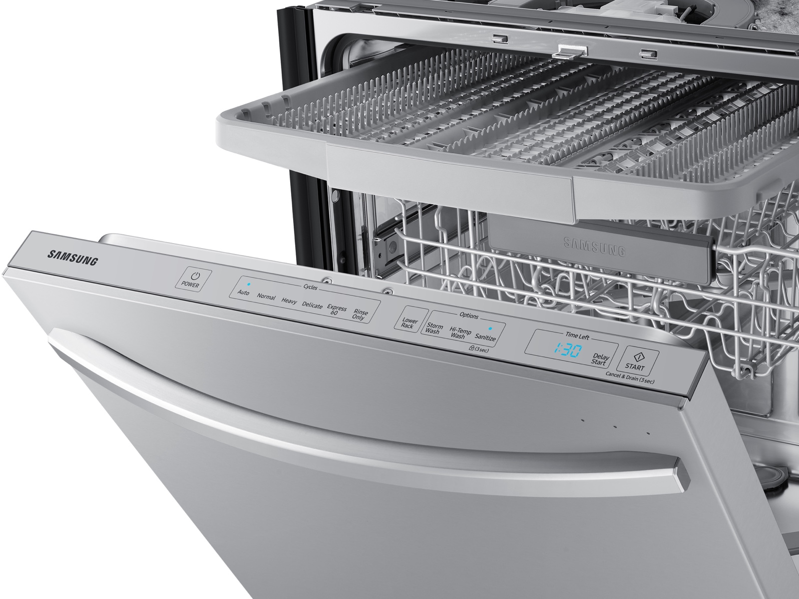Samsung StormWash 24 Top Control Built-In Dishwasher with AutoRelease Dry,  3rd Rack, 48 dBA Black Stainless Steel DW80R5060UG - Best Buy