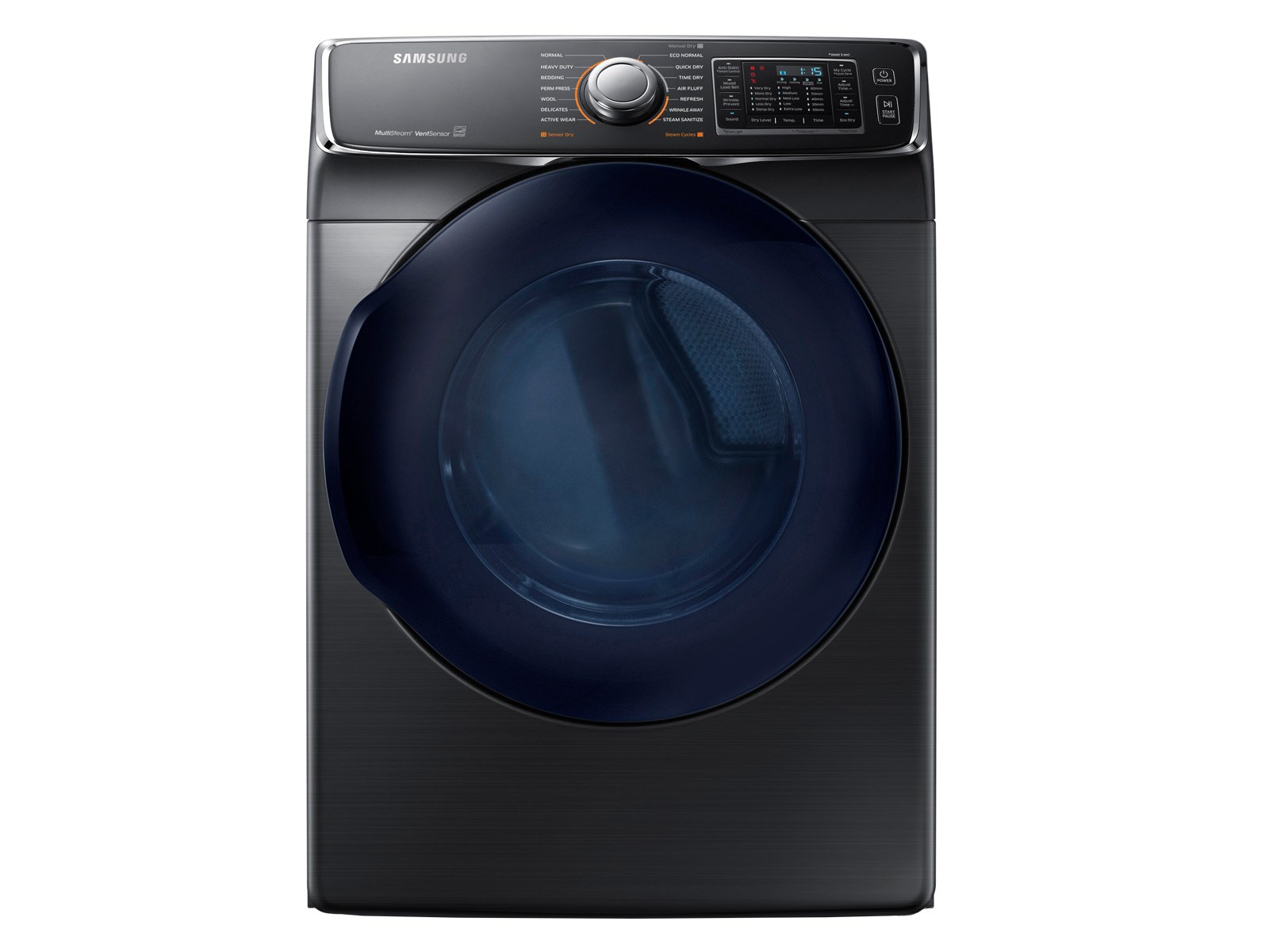 Samsung 7.5 cu. ft. Smart Electric Dryer with MultiSteam™ in Black Stainless Steel(DV45K6500EV/A3)