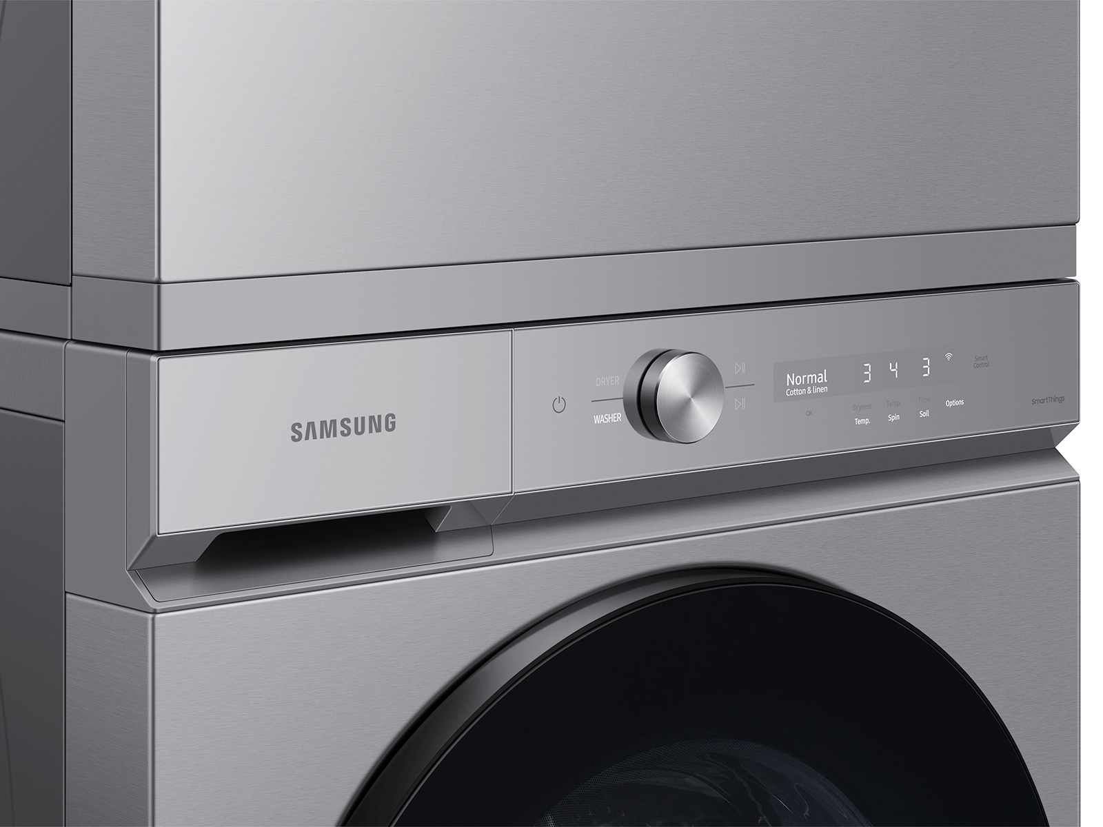Thumbnail image of Bespoke Ultra Capacity Front Load Washer and Gas Dryer in Silver Steel