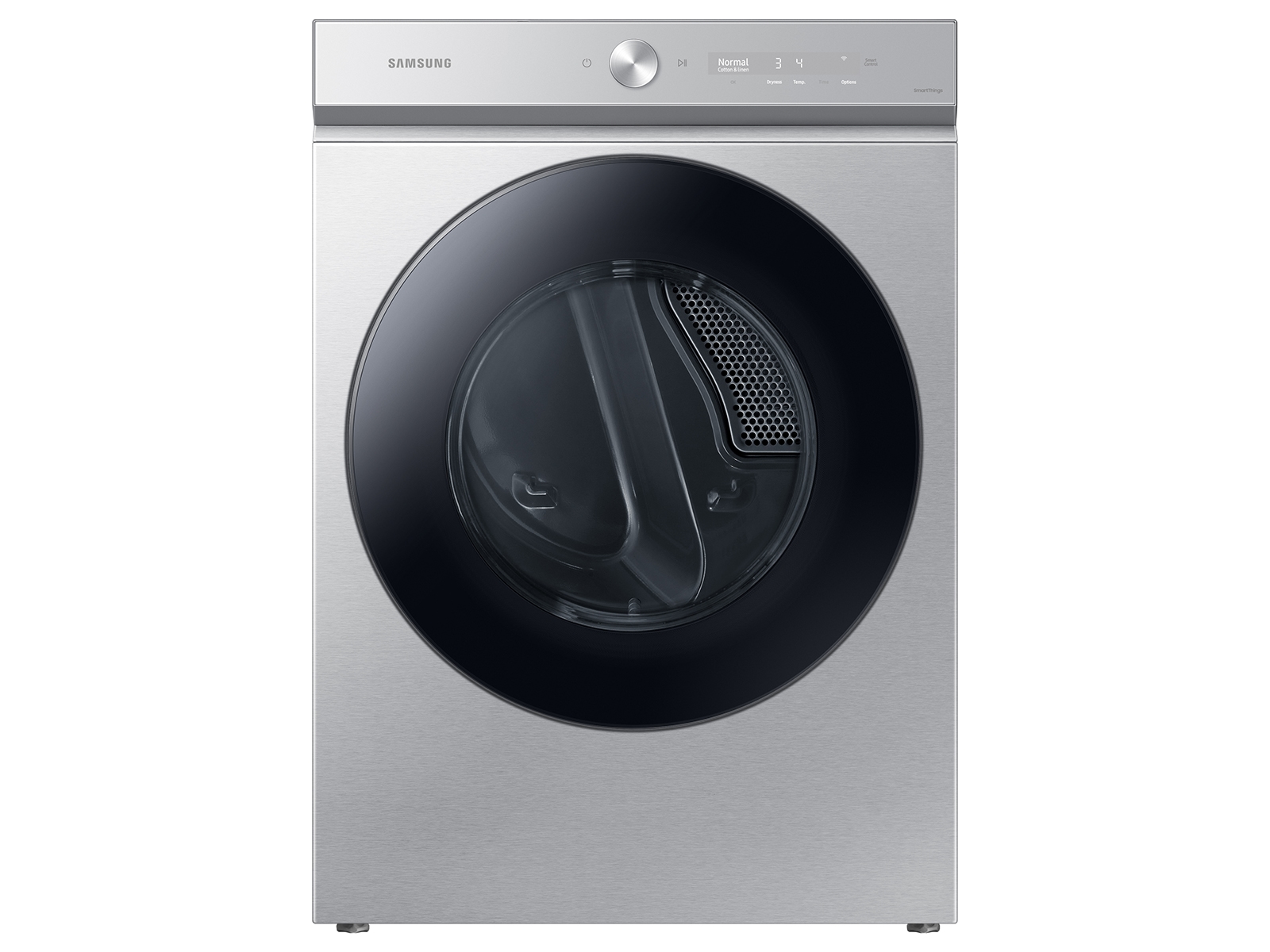 Samsung Bespoke 7.6 cu. ft. Ultra Capacity Electric Dryer with Super Speed Dry and AI Smart Dial in Silver Steel(DVE53BB8700TA3)