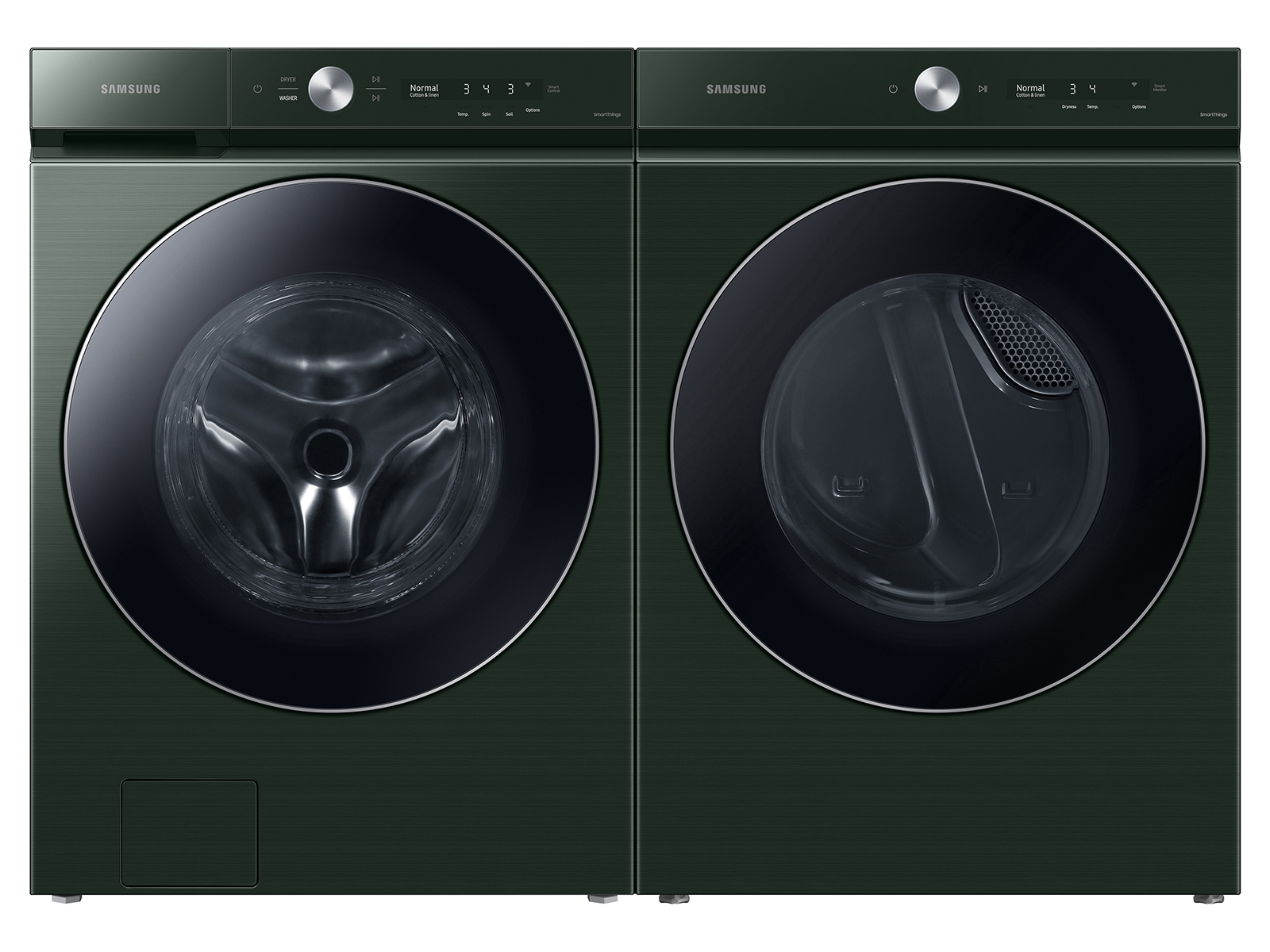 Photos - Tumble Dryer Samsung Bespoke Ultra Capacity Front Load Washer and Gas Dryer in Forest i 