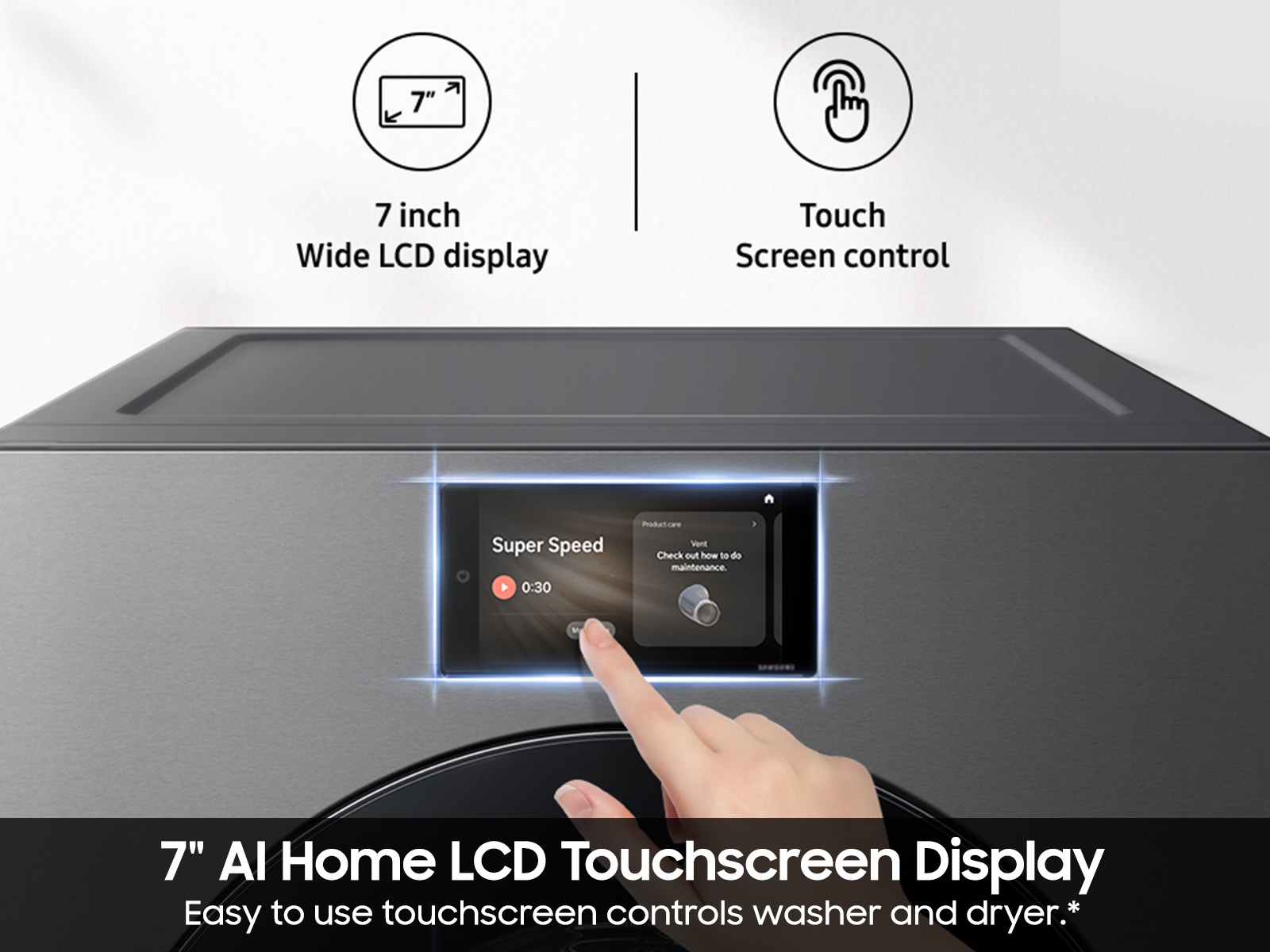 Thumbnail image of 7.6 cu. ft. Bespoke AI Ultra Capacity Front Load Electric Dryer with AI Home and AI OptiDry+ in Dark Steel