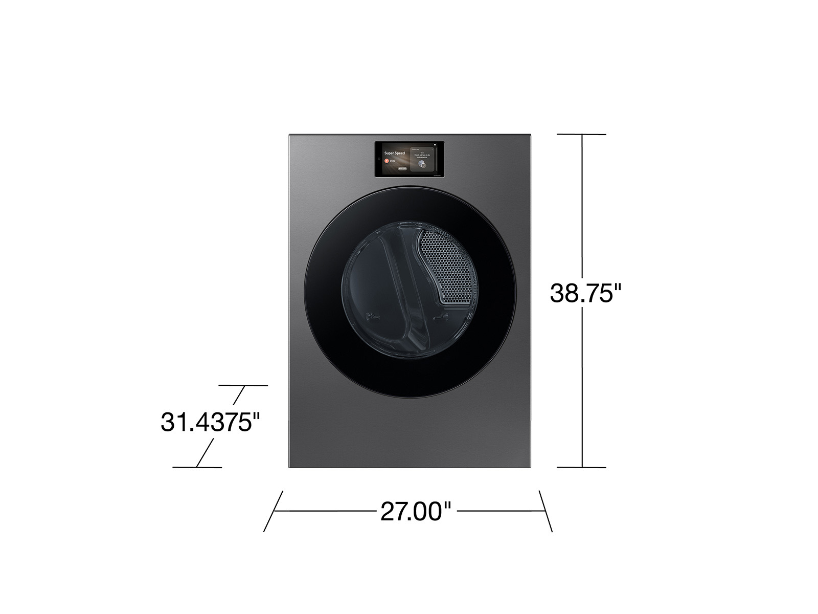 Thumbnail image of 7.6 cu. ft. Bespoke AI Ultra Capacity Front Load Electric Dryer with AI Home and AI OptiDry+ in Dark Steel