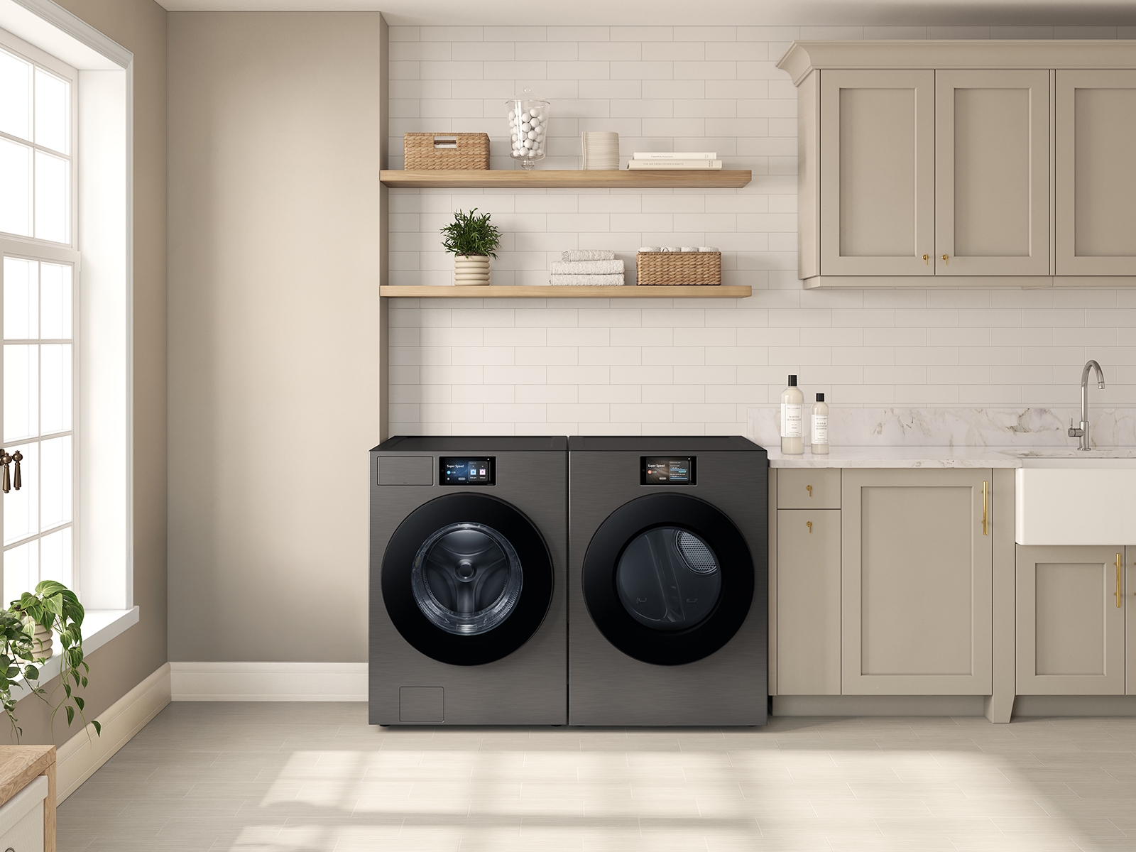 Thumbnail image of 7.6 cu. ft. Bespoke AI Ultra Capacity Front Load Electric Dryer with AI Home and AI OptiDry+ in Dark Steel