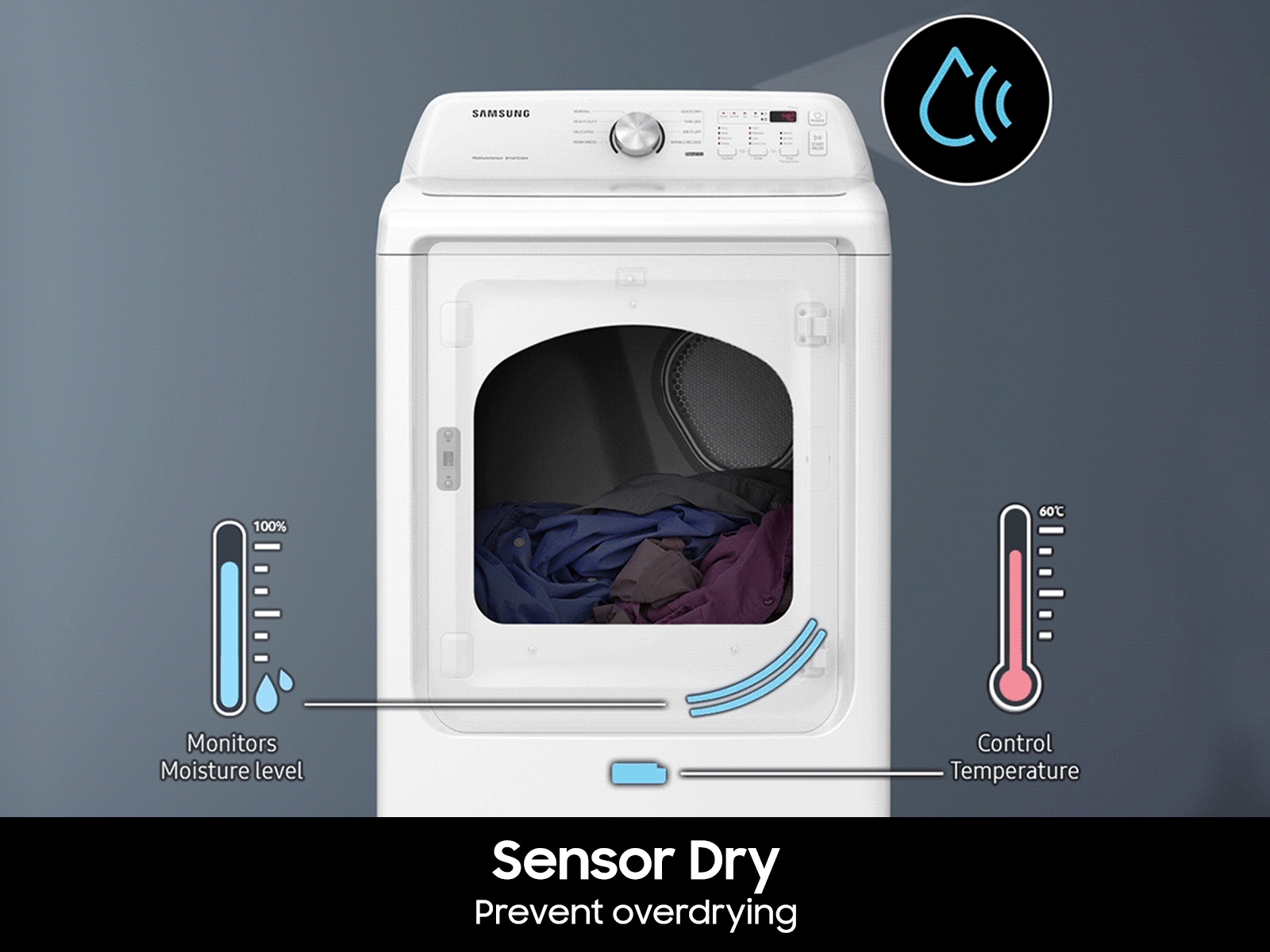 **7.2 cu. ft. Electric Dryer with Sensor Dry in White**