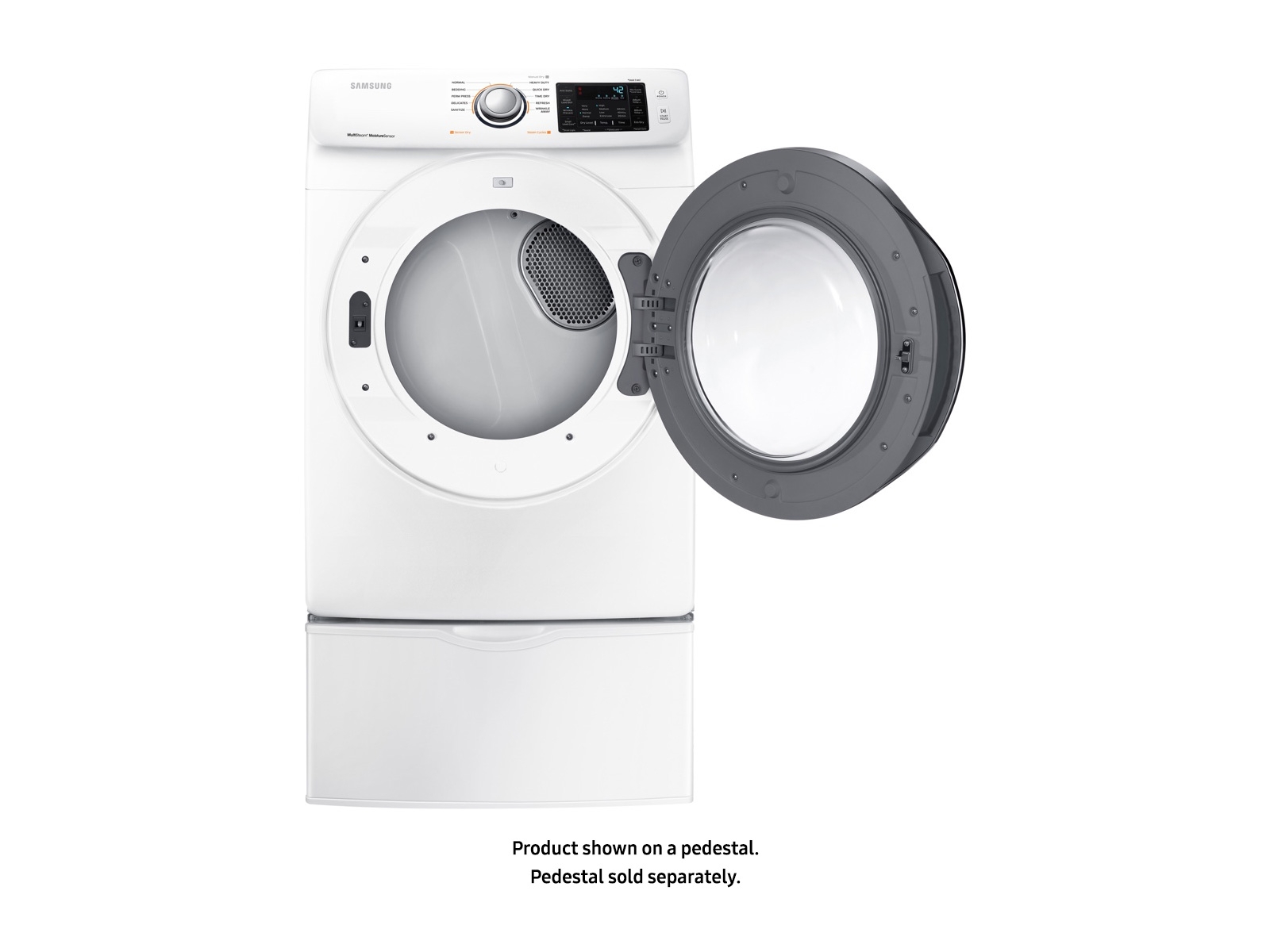 A través de Clavijas Estudiante 7.5 cu. ft. Secadora eléctrica con secador de vapor en color blanco -  DVE45N5300W/A3 | Samsung EE.UU