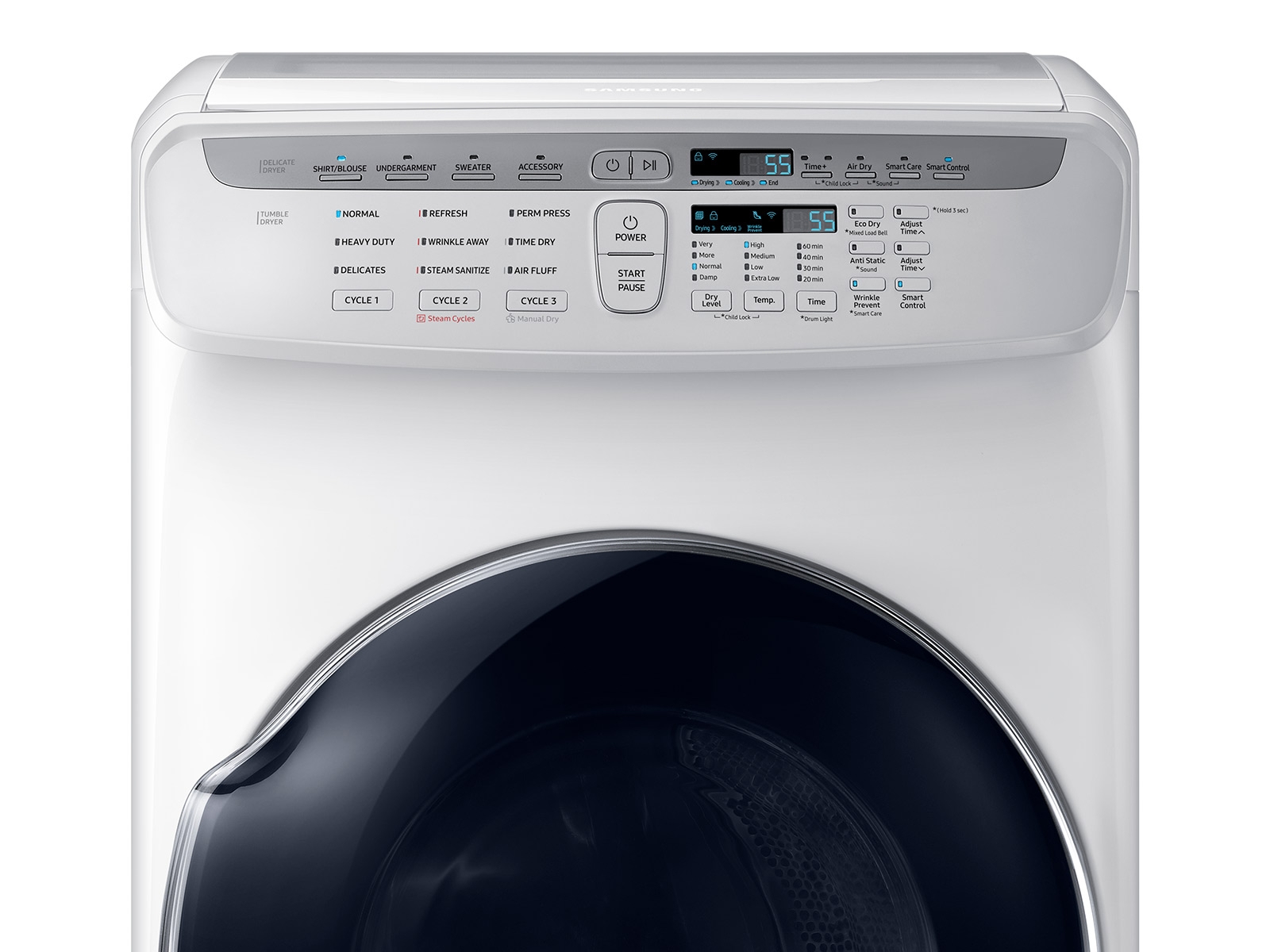 Samsung DVE55M9600W 7.5 Cu ft FlexDry Electric Dryer - White