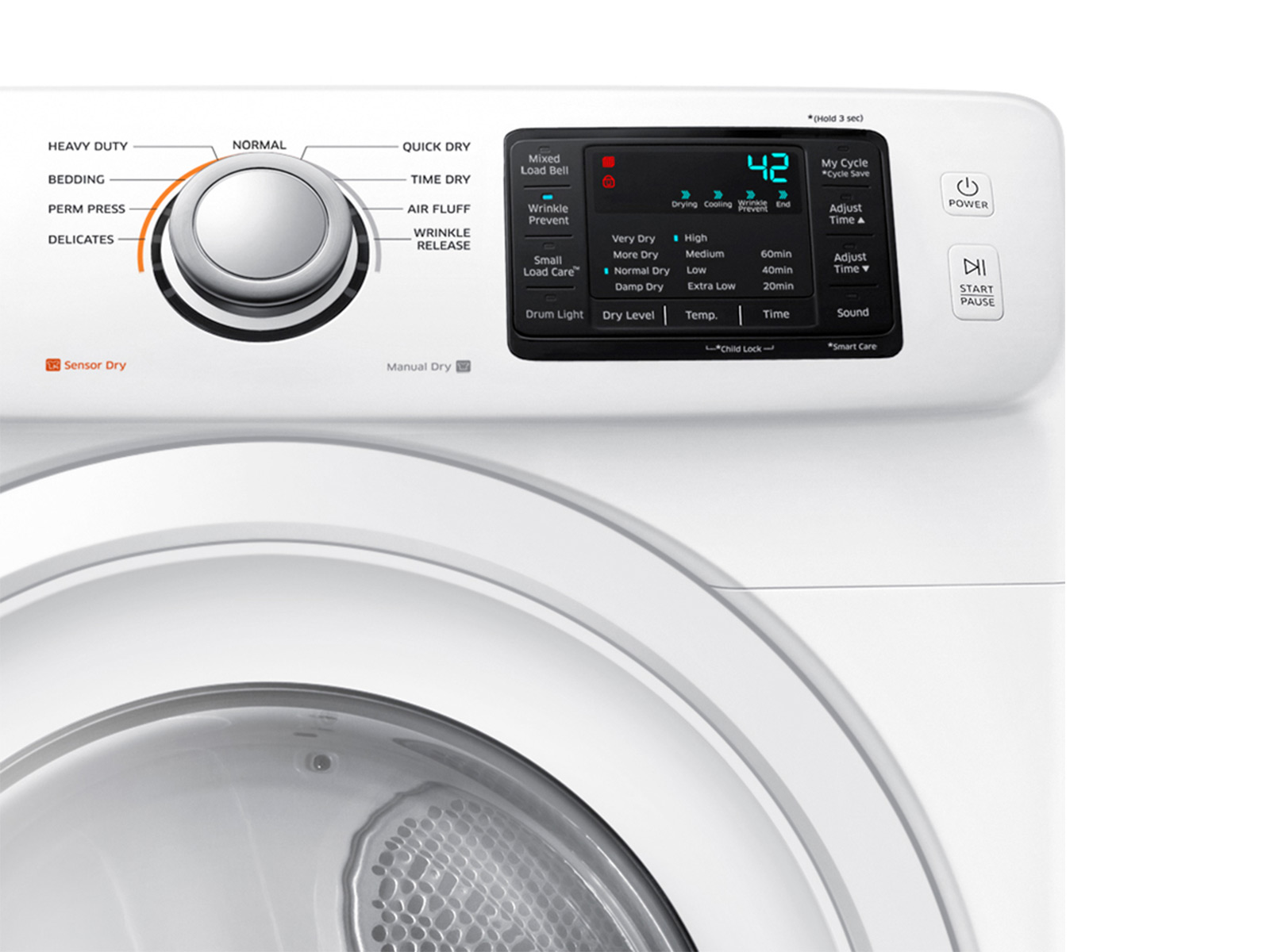 Model: DV42H5000GW | Samsung DV5000 7.5 cu. ft. Gas Dryer 