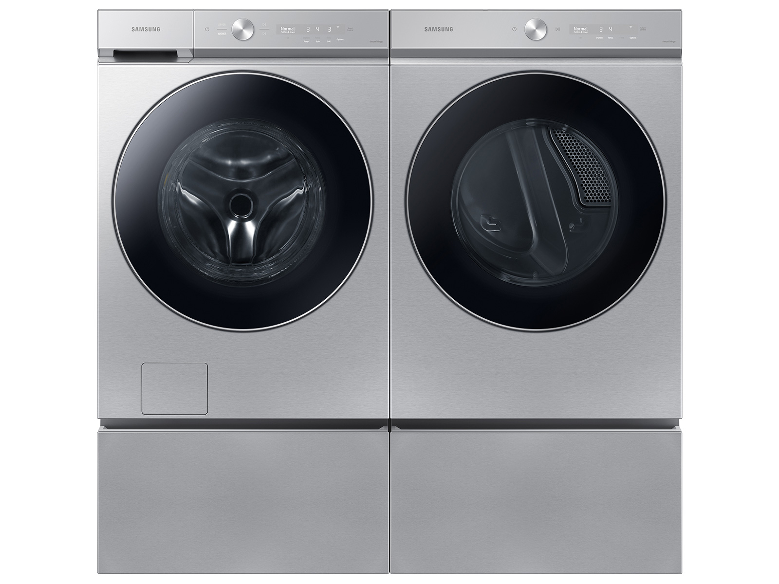 Bespoke Silver Steel Ultra Capacity AI Smart Dial Front Load Washer and
