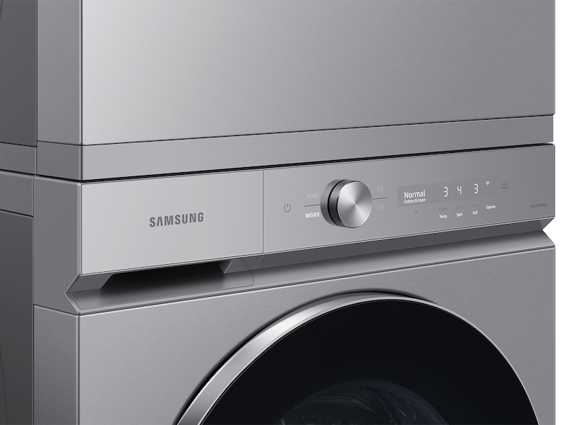 Seminario Raramente Lanzamiento Juego de lavadora y secadora Bespoke eléctrica de carga frontal con IA  OptiWash de acero plateado | Samsung US