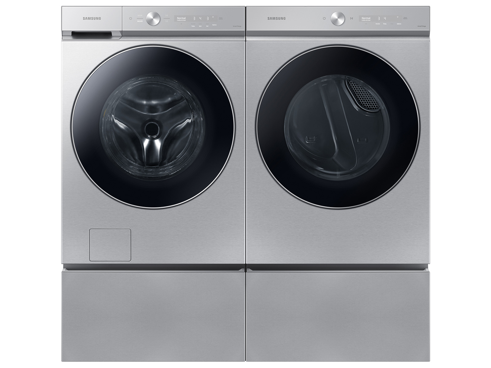Thumbnail image of Bespoke Ultra Capacity AI Front Load Washer and Gas Dryer in Silver Steel