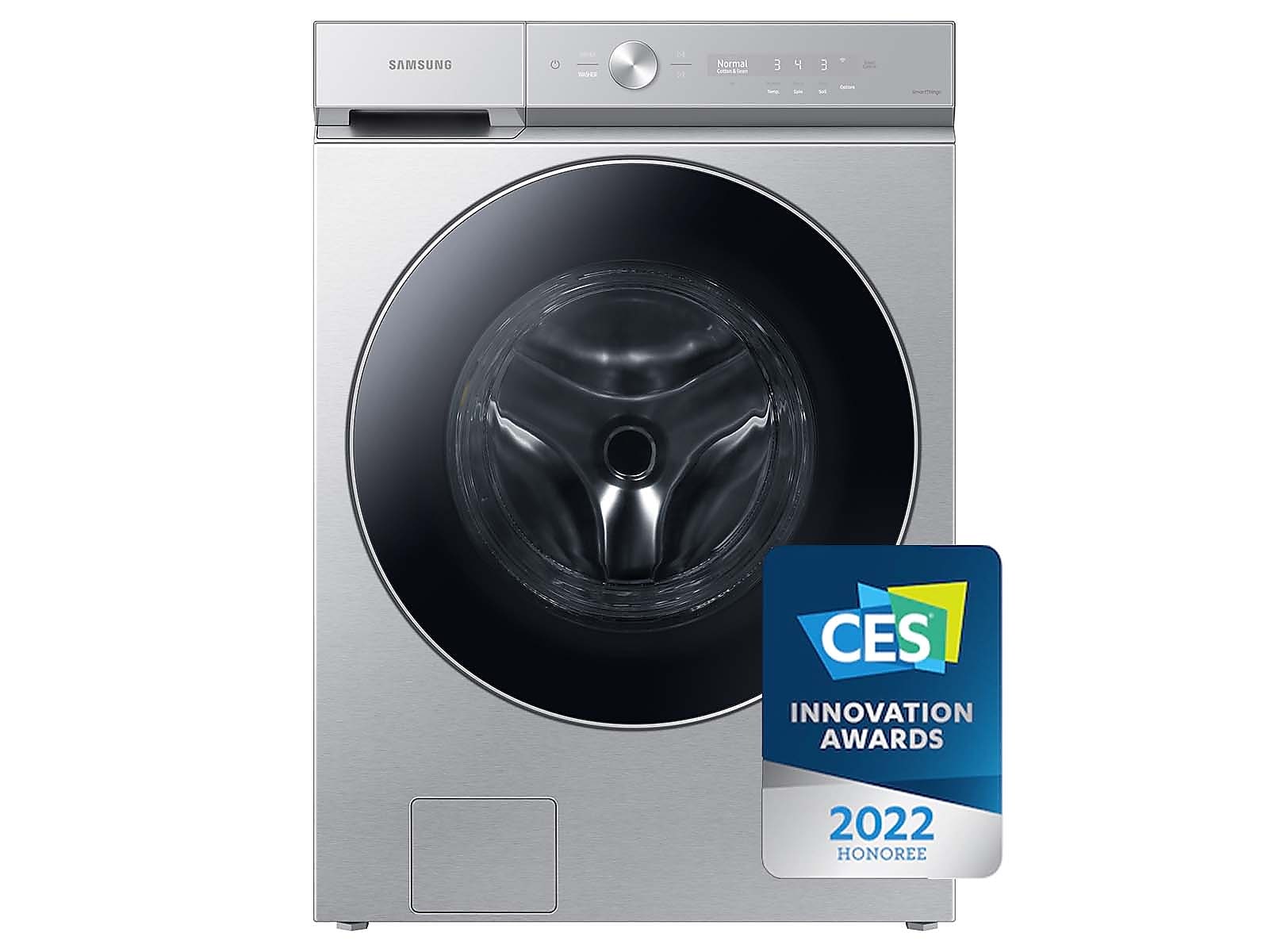 Samsung Bespoke 5.3 cu. ft. Ultra Capacity Front Load Washer with AI OptiWash™ and Auto Dispense in Silver Steel(WF53BB8900ATUS)