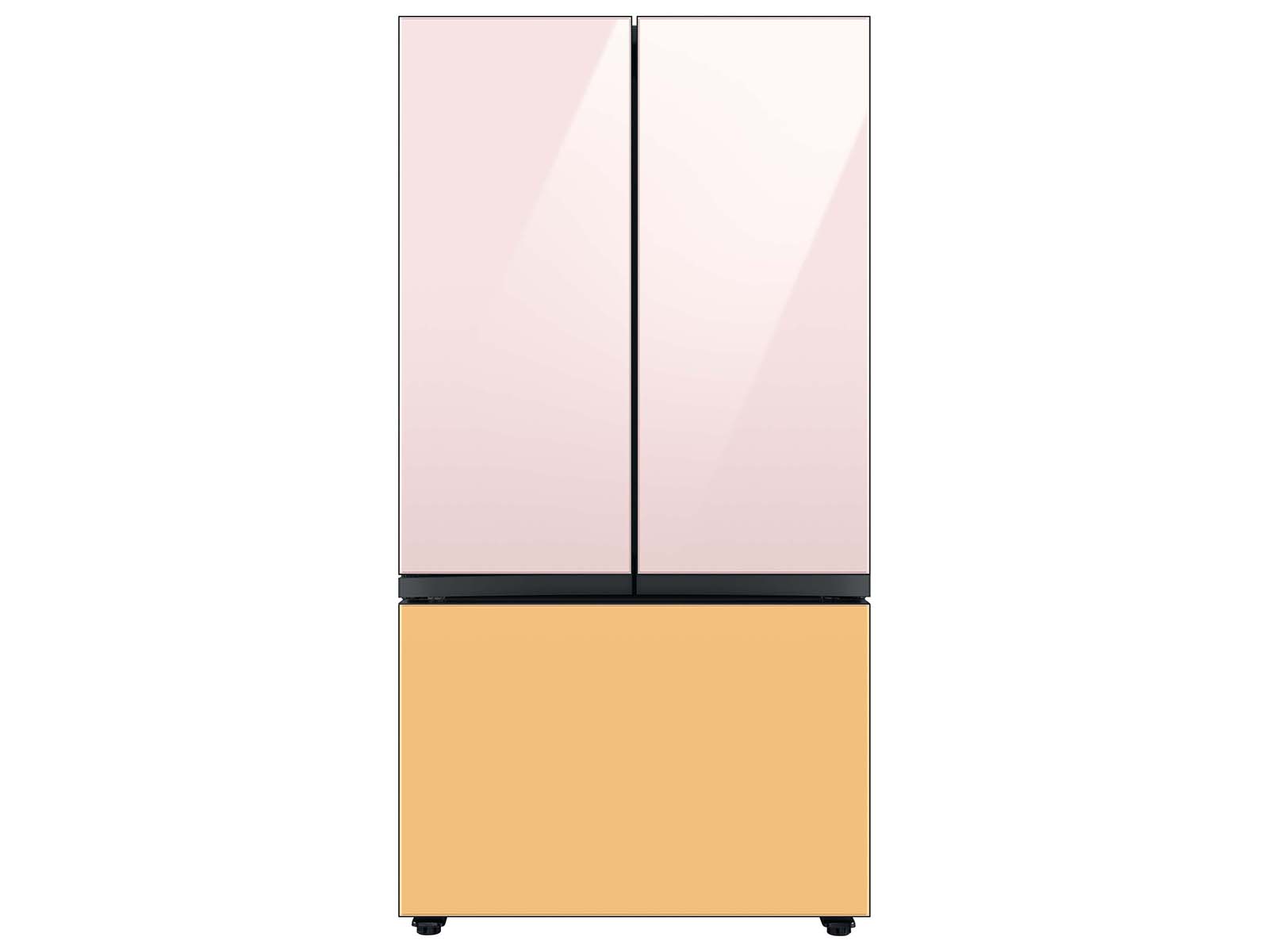 Thumbnail image of Bespoke 3-Door French Door Refrigerator Panel in Sunrise Yellow Glass - Bottom Panel