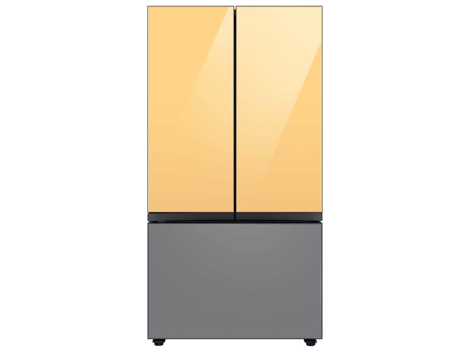Thumbnail image of Bespoke 3-Door French Door Refrigerator Panel in Matte Grey Glass - Bottom Panel