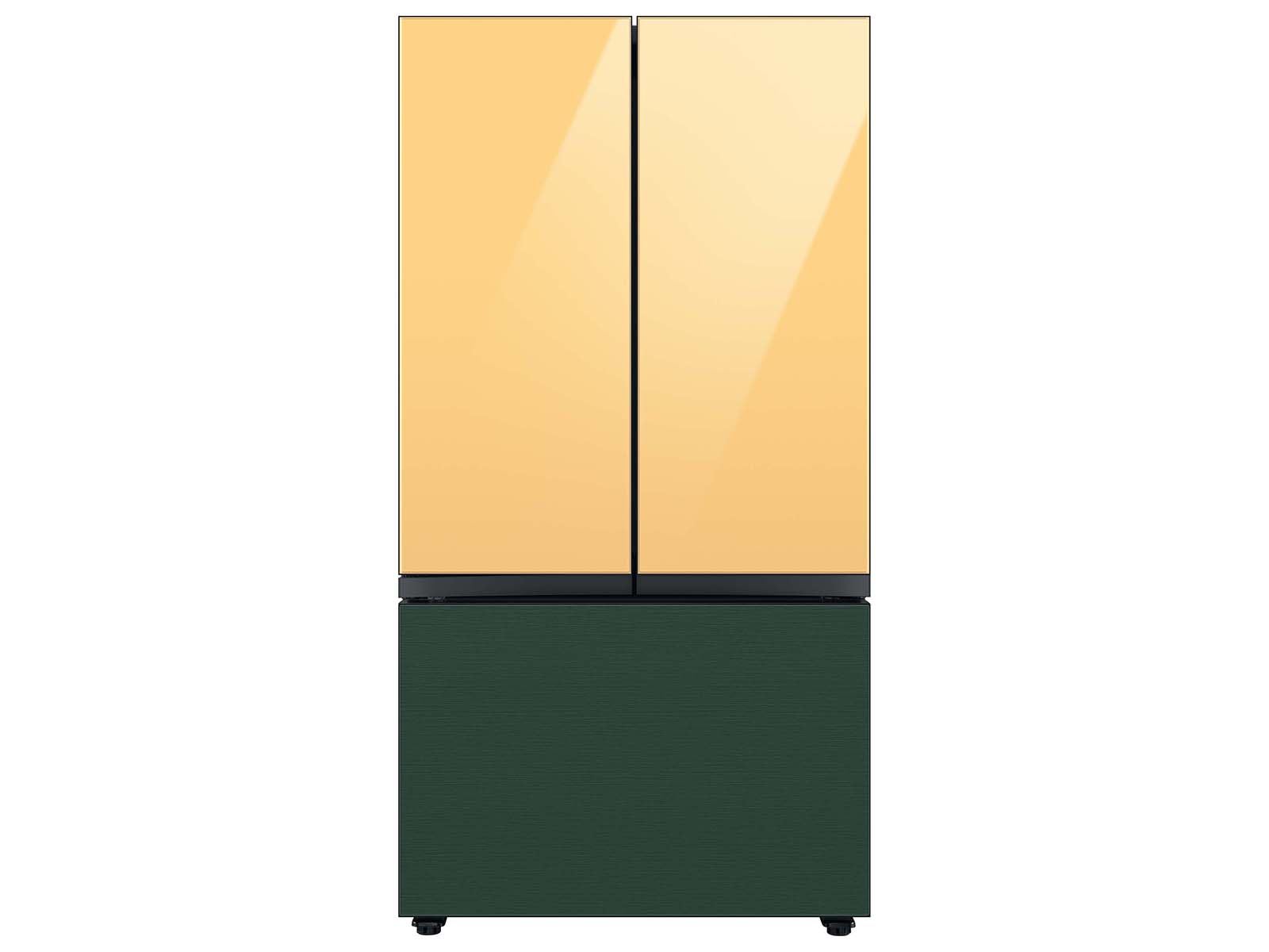 Thumbnail image of Bespoke 3-Door French Door Refrigerator Panel in Sunrise Yellow Glass - Top Panel