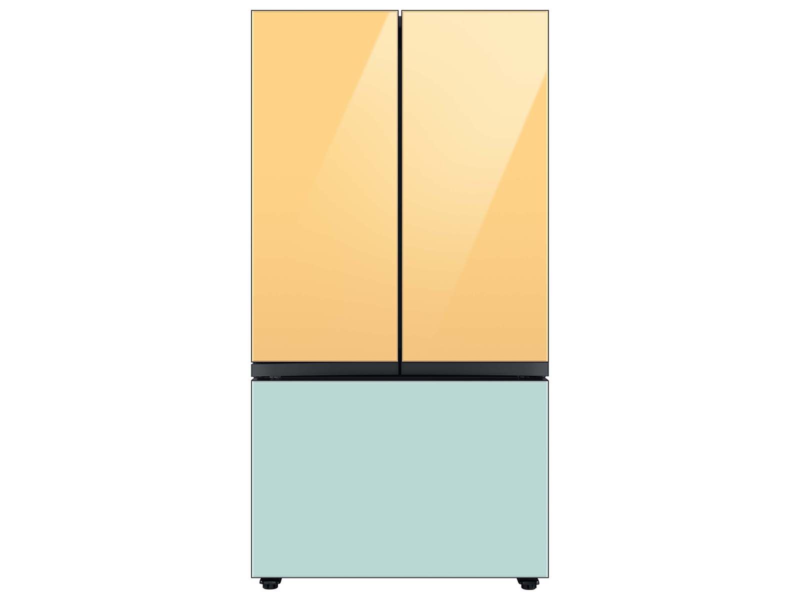 Thumbnail image of Bespoke 3-Door French Door Refrigerator Panel in Sunrise Yellow Glass - Top Panel