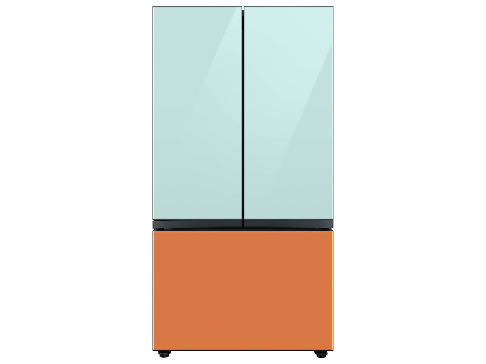 Thumbnail image of Bespoke 3-Door French Door Refrigerator Panel in Morning Blue Glass - Top Panel