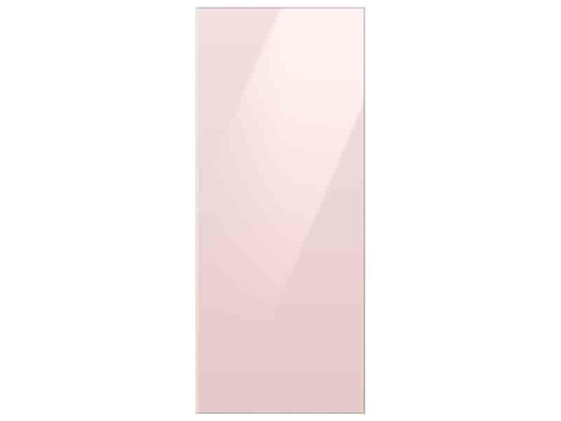 Bespoke 3-Door French Door Refrigerator Panel in Pink Glass - Top Panel