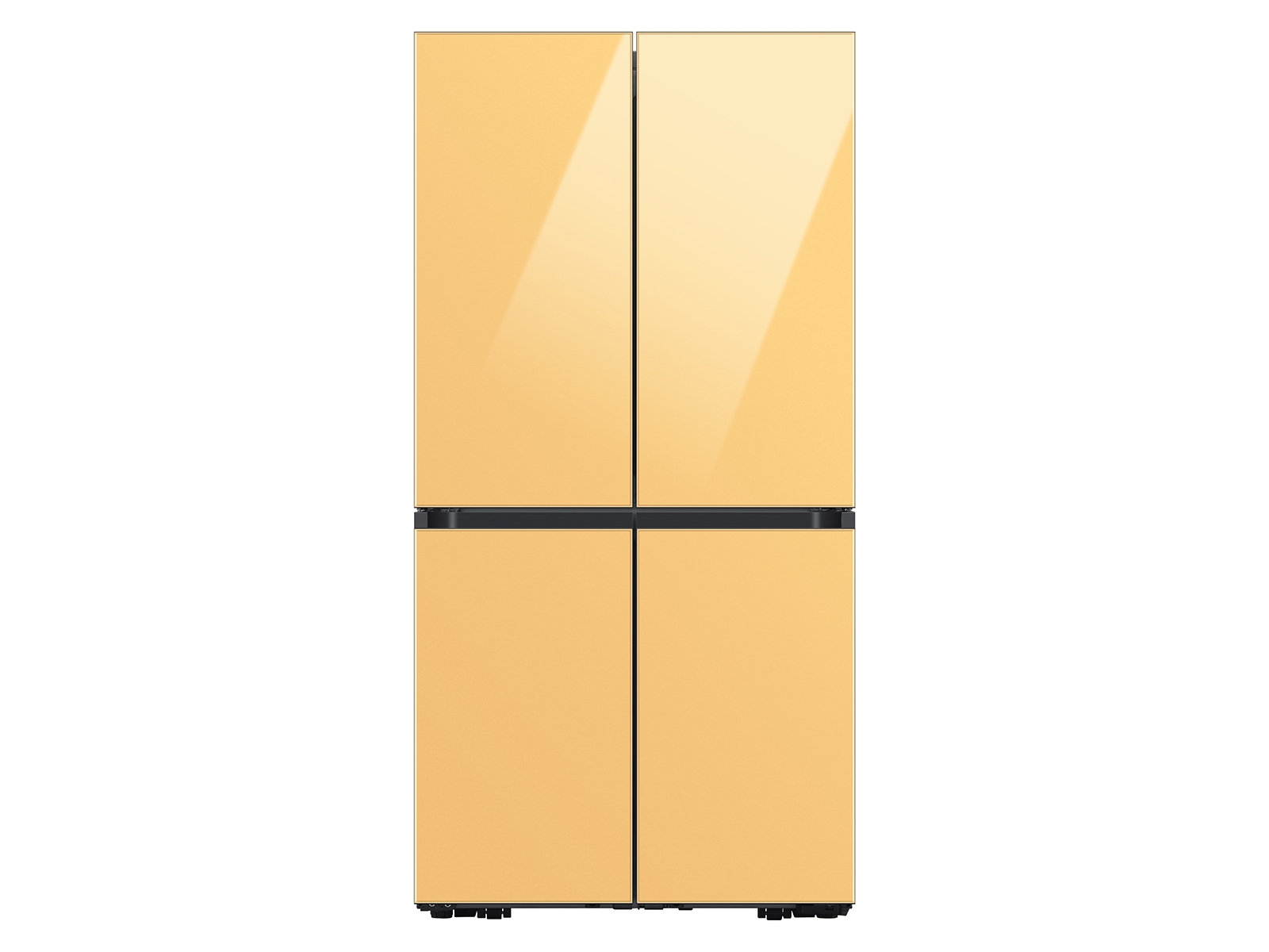 Bespoke 4-Door French Door Refrigerator (23 cu. ft.) with Beverage Center™  in Sunrise Yellow Glass Refrigerators - BNDL-1647386377979