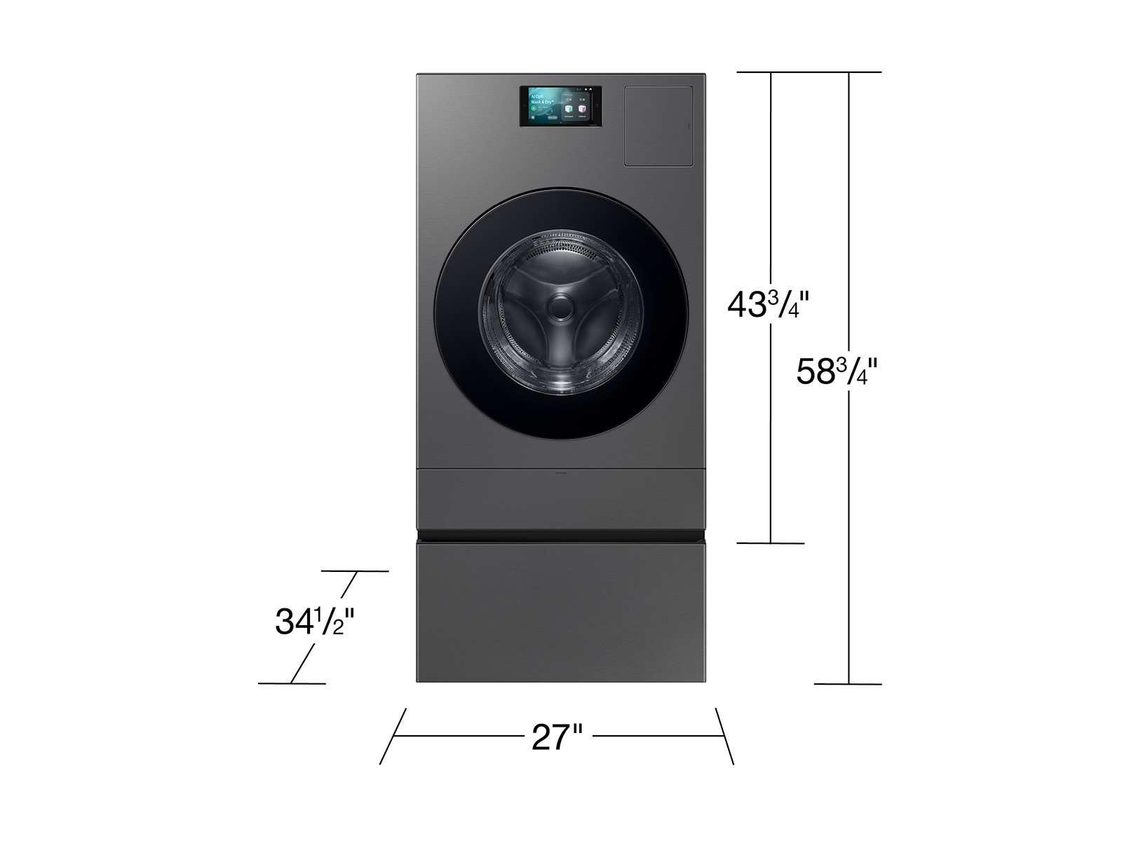 Thumbnail image of Bespoke AI Laundry Combo™ Pedestal with Storage Drawer in Dark Steel