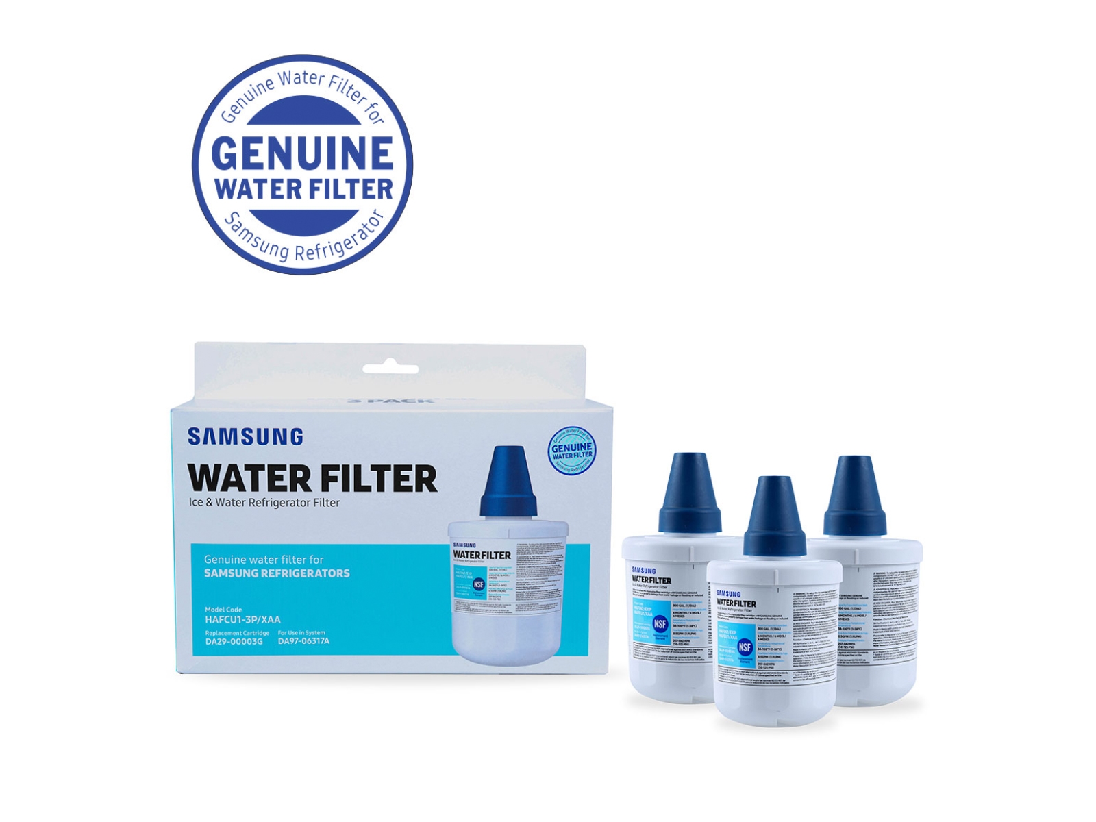 Refrigerator Water Filter Replacement For Samsung RF266ABPN RF266ABRS 2 PACKS 