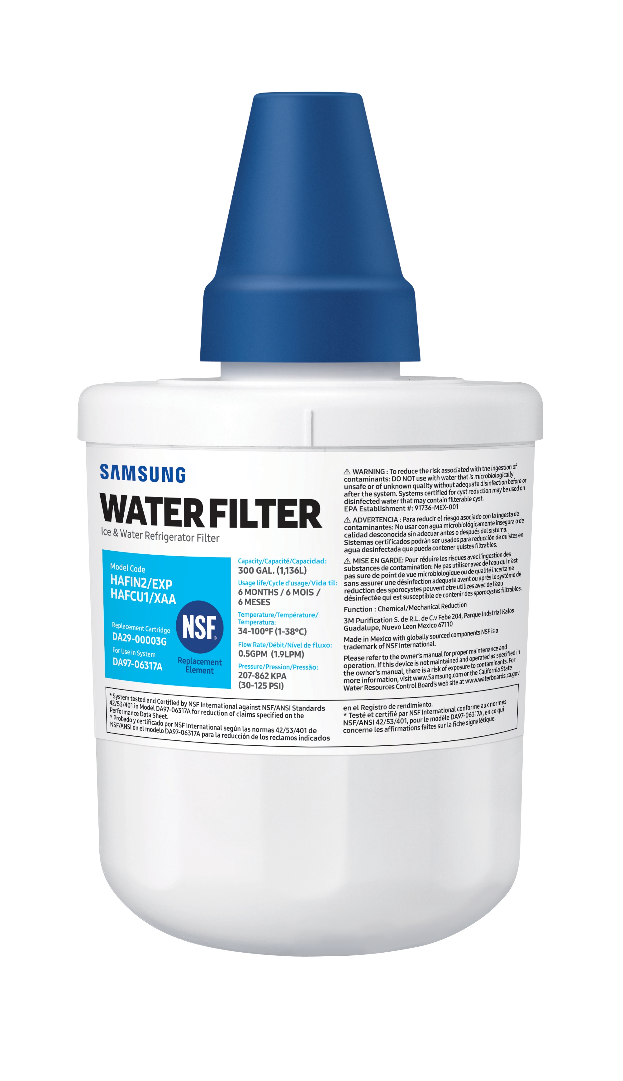 1-3 Pack Refrigerator Water Filter Compatible With Samsung-RF267AEWP/XAA 