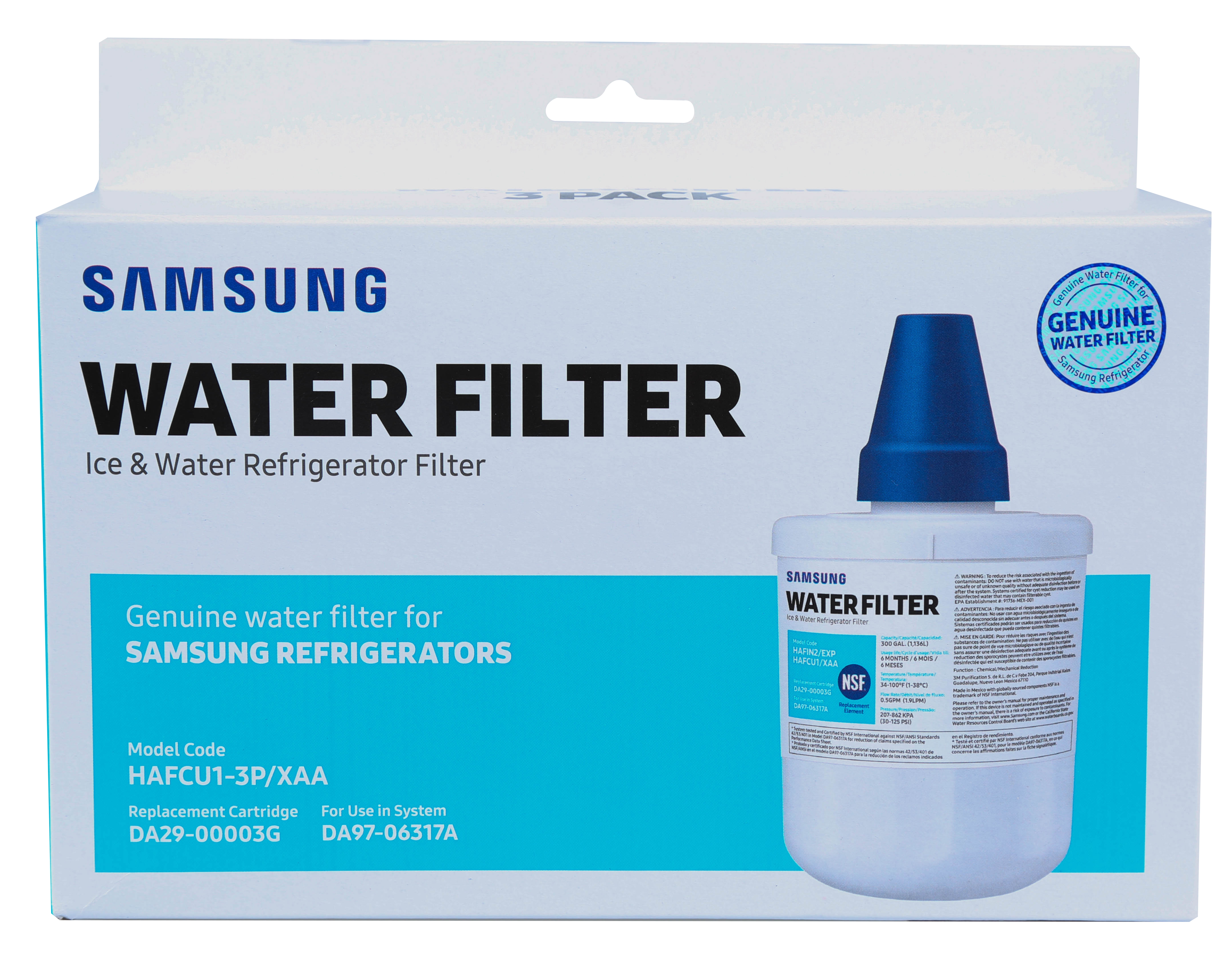 Thumbnail image of HAF-CU1 3 Pack Refrigerator Water Filter