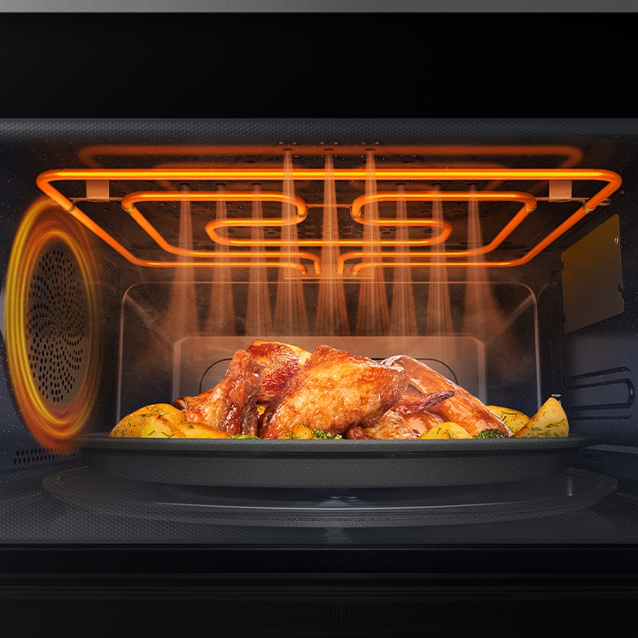Samsung Black Glass Countertop Microwave with PowerGrill Duo™