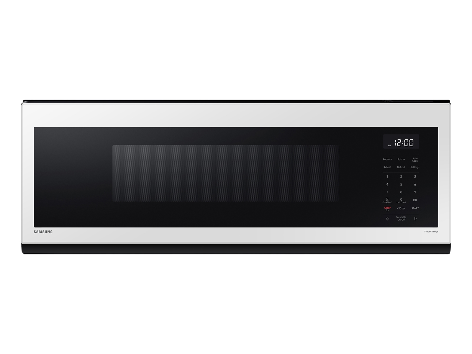 Samsung 1.1 cu. ft. Bespoke Smart SLIM Over-the-Range Microwave with 400 CFM Hood Ventilation, Wi-Fi & Voice Control in White Glass