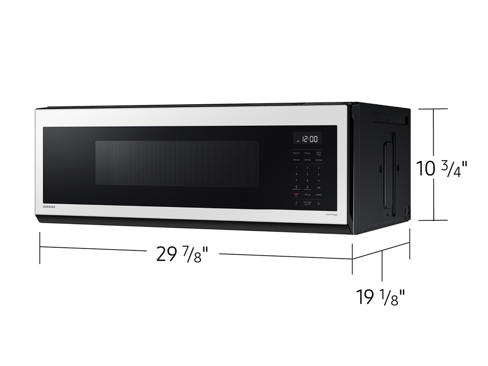 Thumbnail image of 1.1 cu. ft. Bespoke Smart SLIM Over-the-Range Microwave with 400 CFM Hood Ventilation, Wi-Fi & Voice Control in White Glass