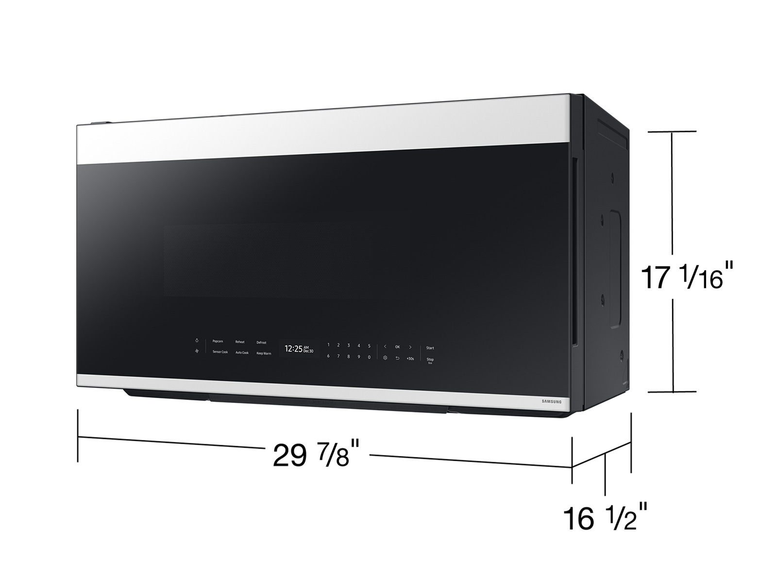 Thumbnail image of Bespoke 2.1 cu. ft. Over-the-Range Microwave with Auto Dimming Glass Touch Controls in White Glass