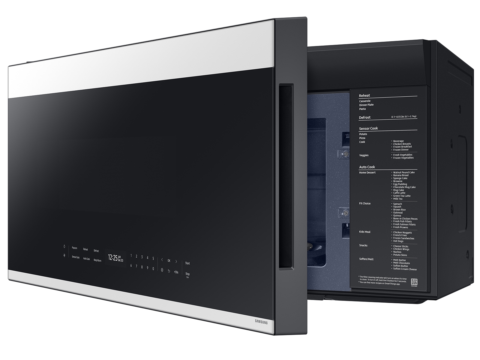 Thumbnail image of Bespoke 2.1 cu. ft. Over-the-Range Microwave with Auto Dimming Glass Touch Controls in White Glass
