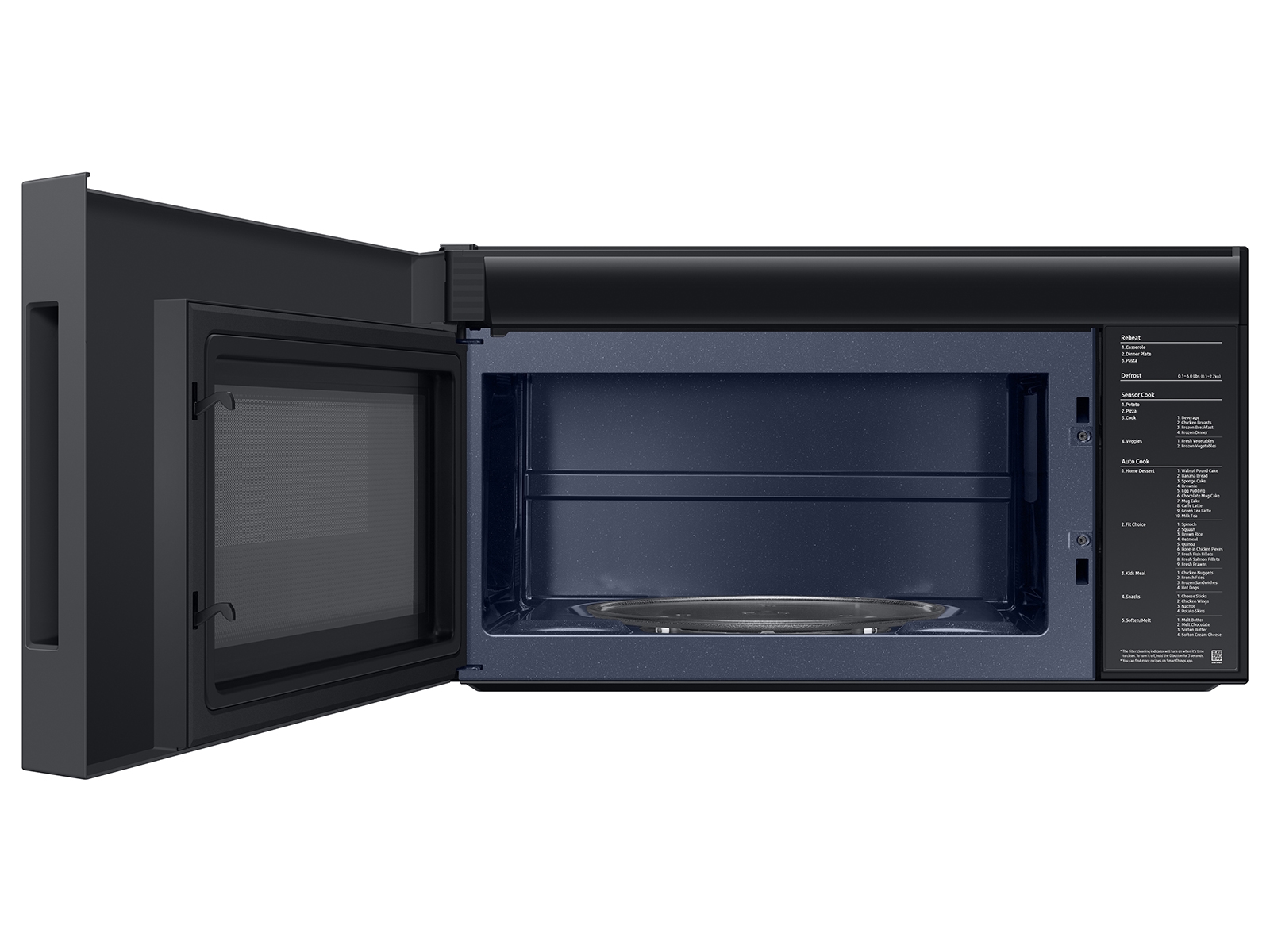 Thumbnail image of Bespoke 2.1 cu. ft. Over-the-Range Microwave with Edge to Edge Glass Display in Matte Black Steel